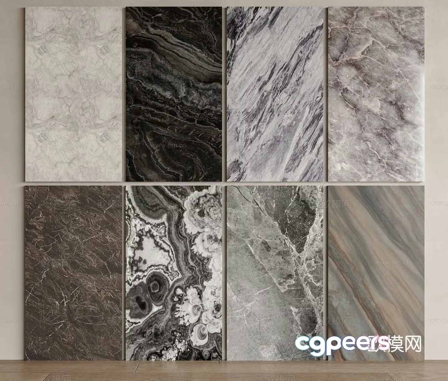 Modern marble background wall stone rock slab marble ceramic tile rock slab background wall dark 3d model