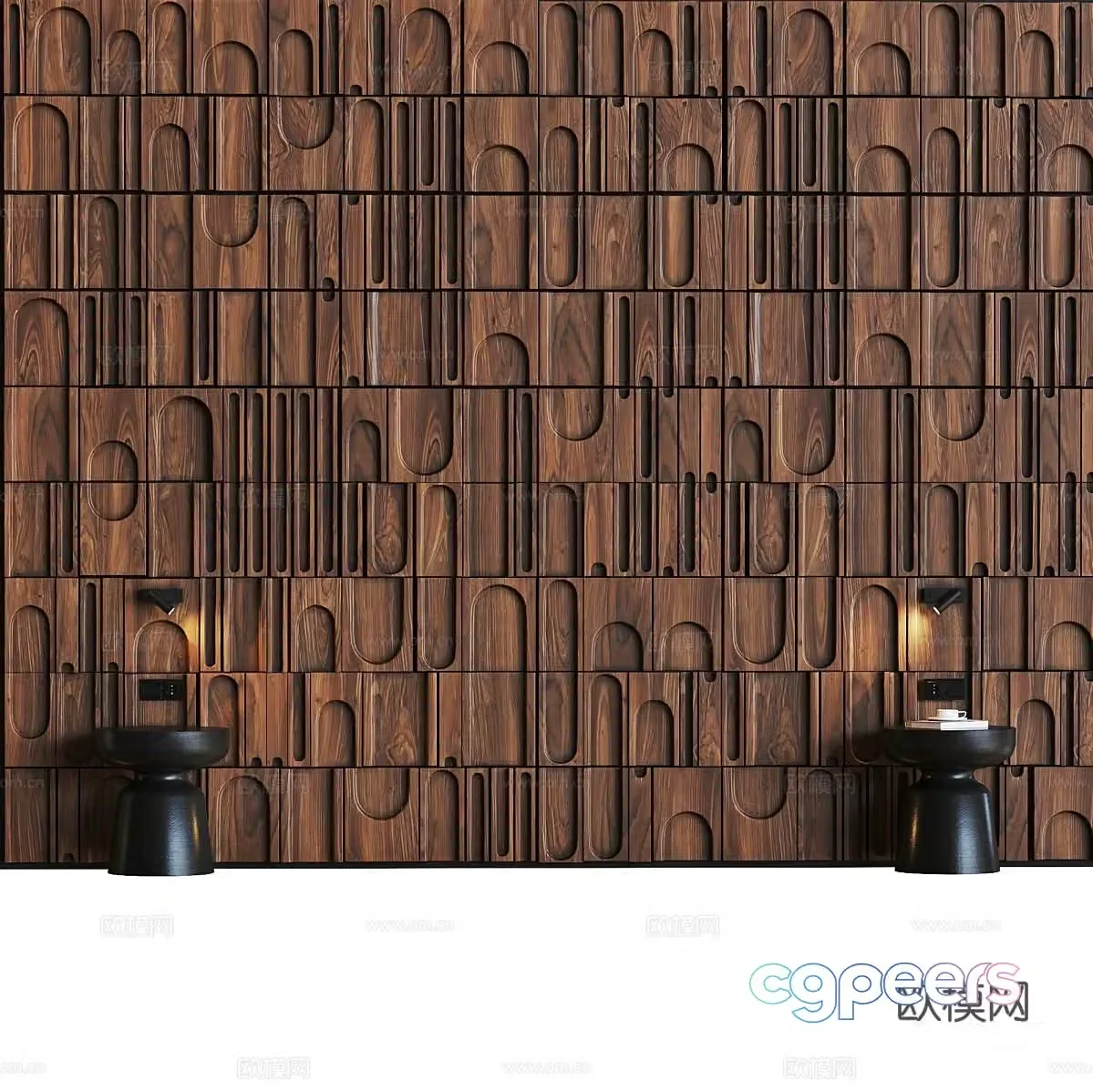 Wabi-sabi background wall bedside background 3d model