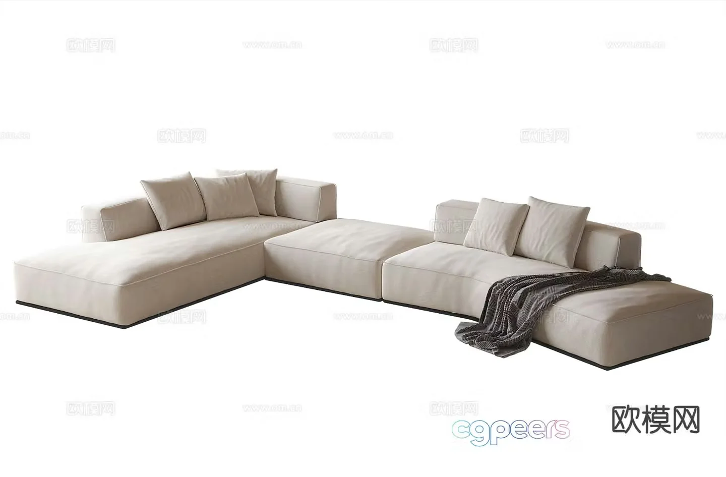 Multi-person sofa corner sofa 3d model