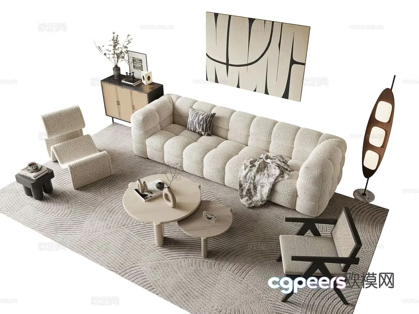 Wabi Sabi modular sofa 3d model