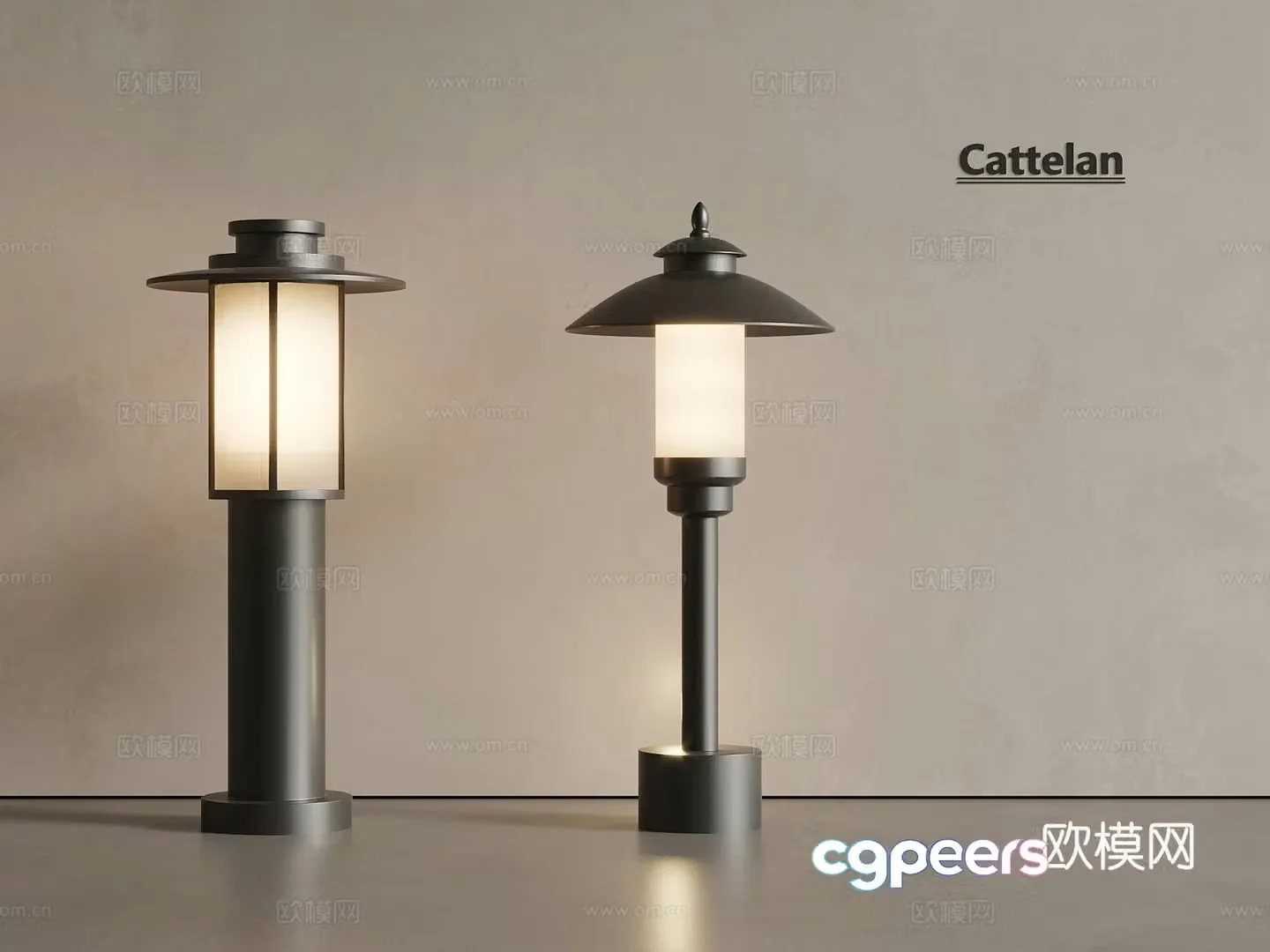New Chinese style medieval courtyard light street lamp floor lamp outdoor lamp 3d model