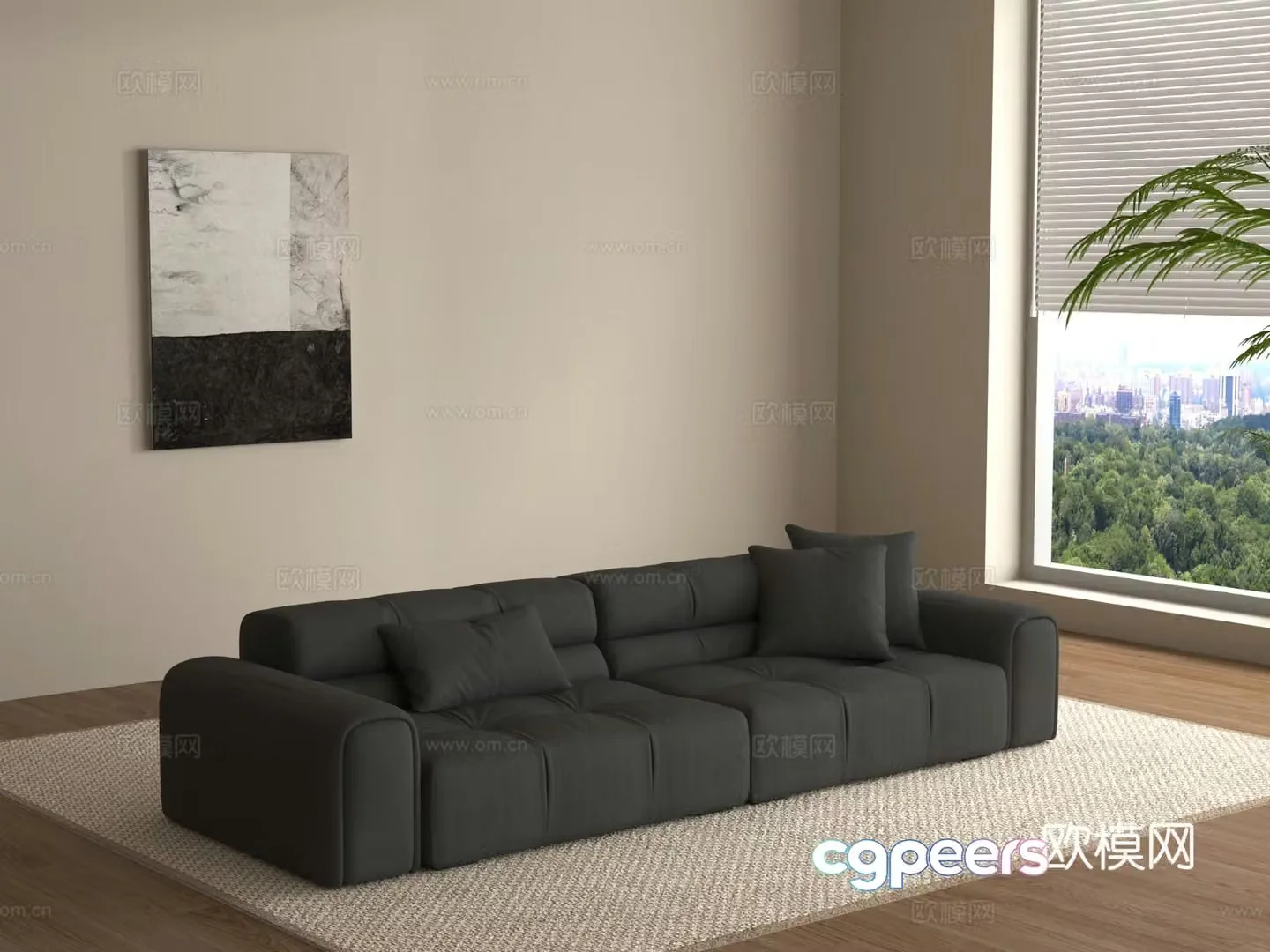 Combination sofa multi-person sofa 3d model