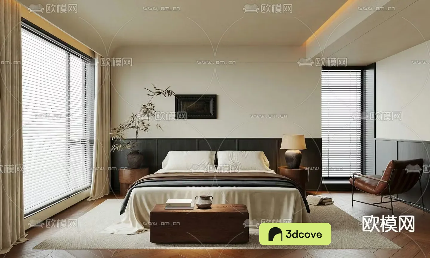 Middle style bedroom master room 3d model