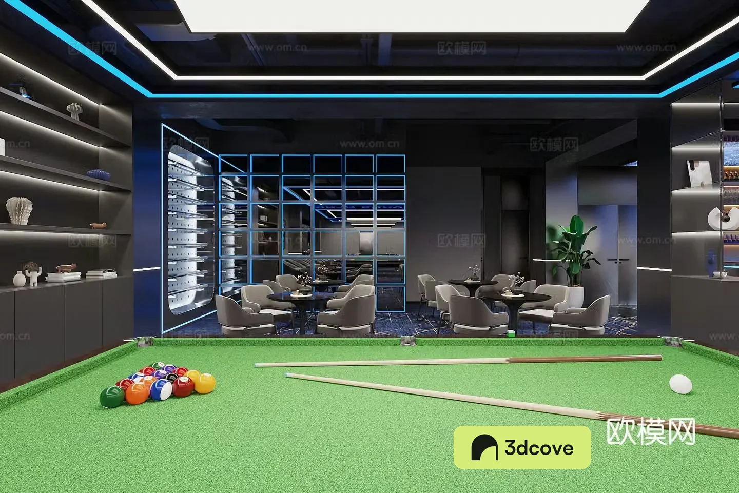 Modern billiard room billiard club ball viewing chair billiard table billiard room billiard club storage cabinet