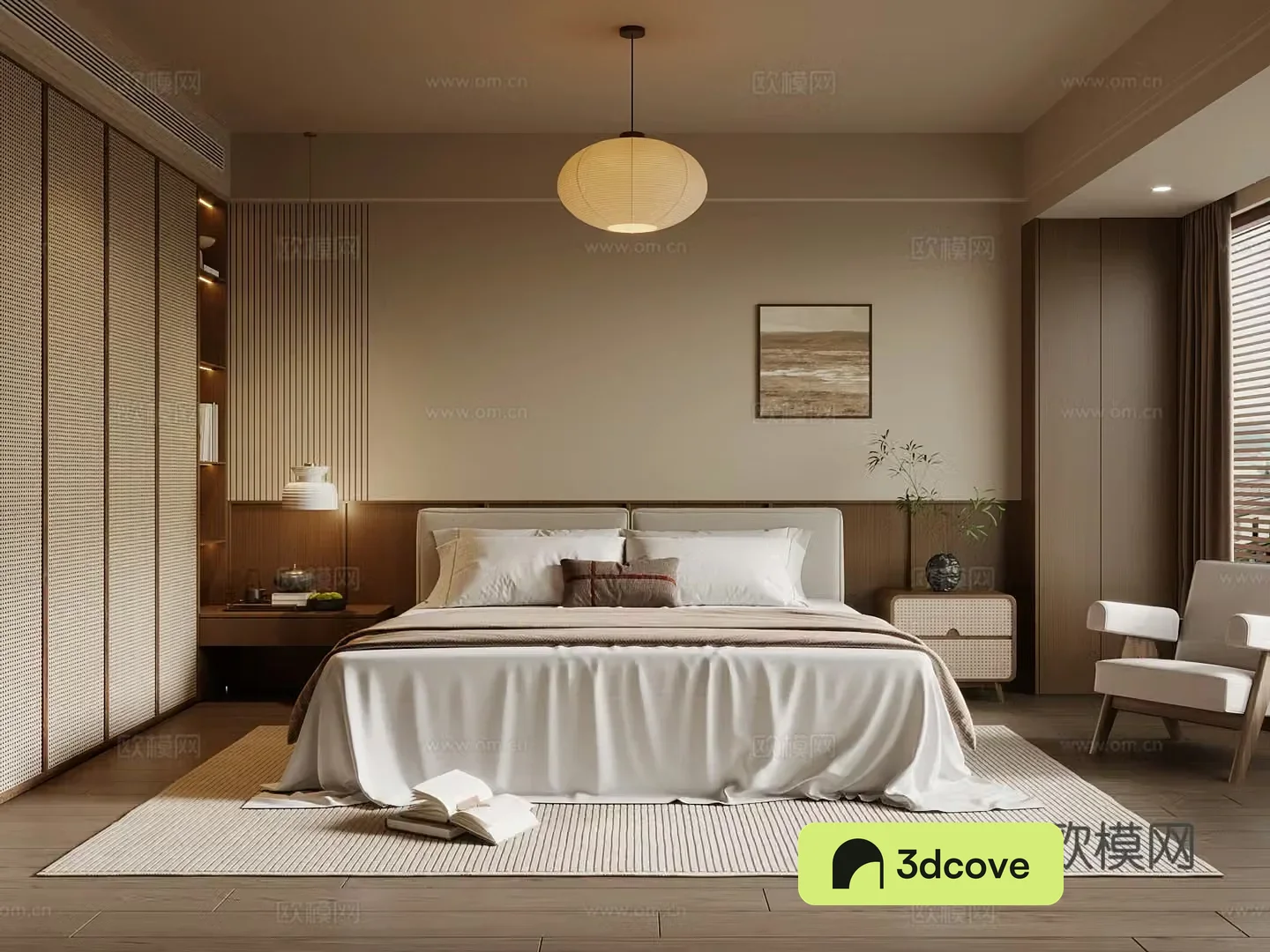 New Chinese style bedroom medieval style bedroom double bed