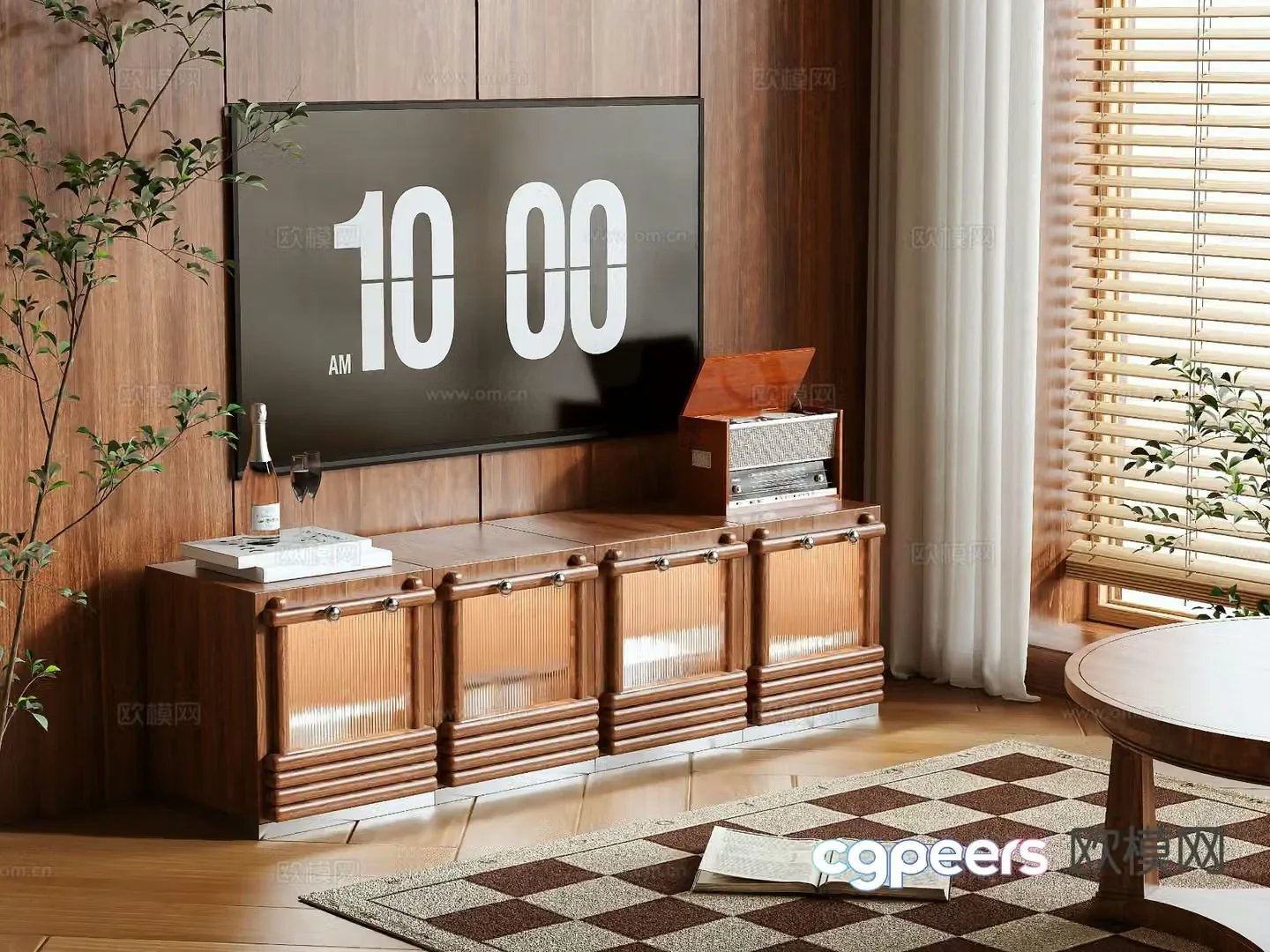 Medieval style TV cabinet 3D model