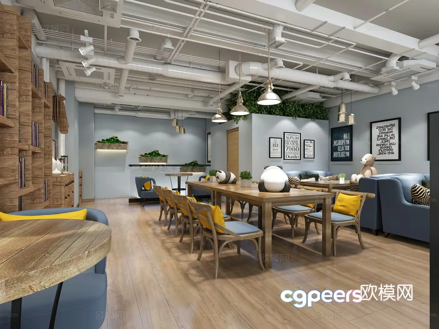 Modern Office Space 3D Model – 997 – VRAY Render