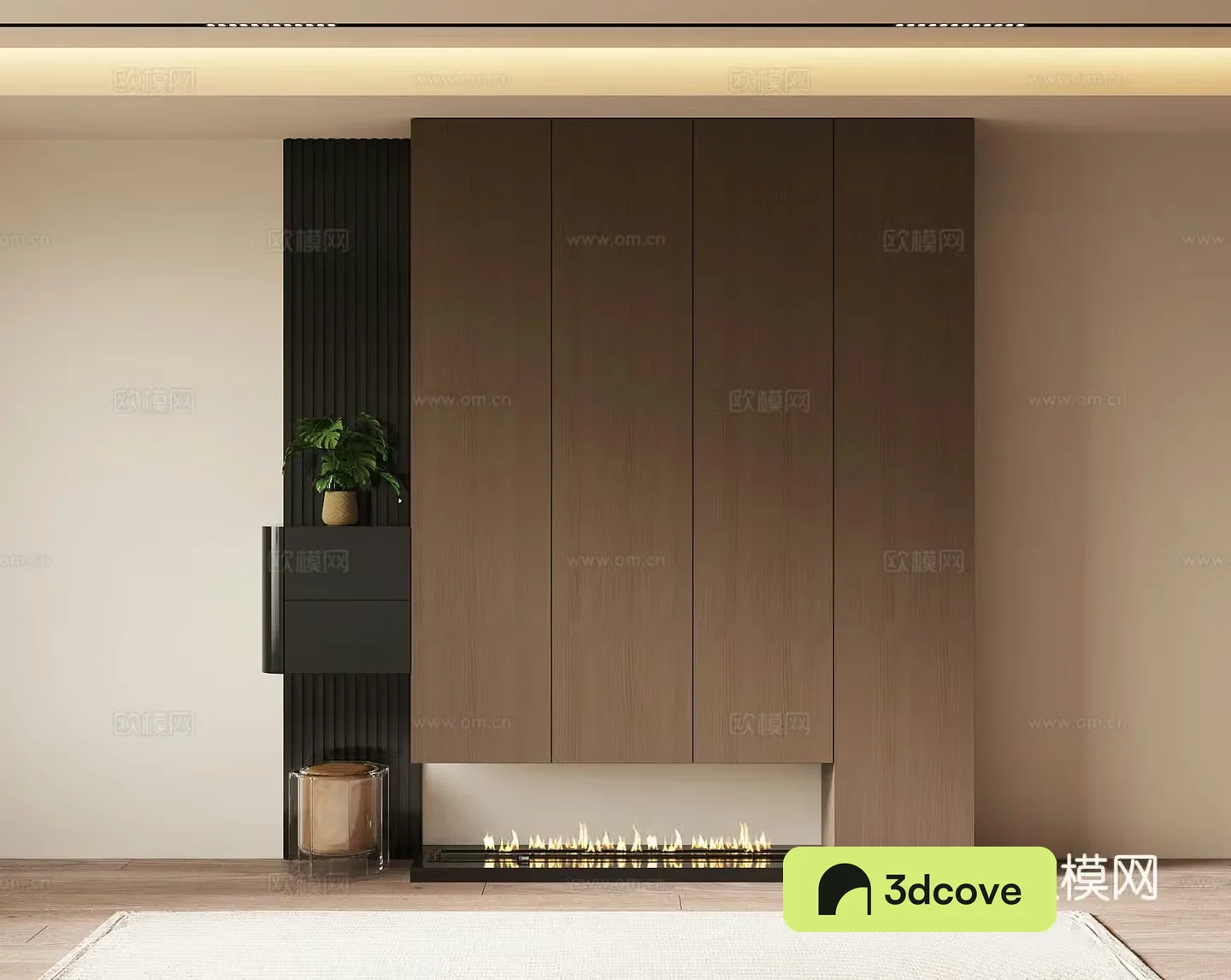 Italian minimalist shoe cabinet 3D model of the entrance shoe cabinet