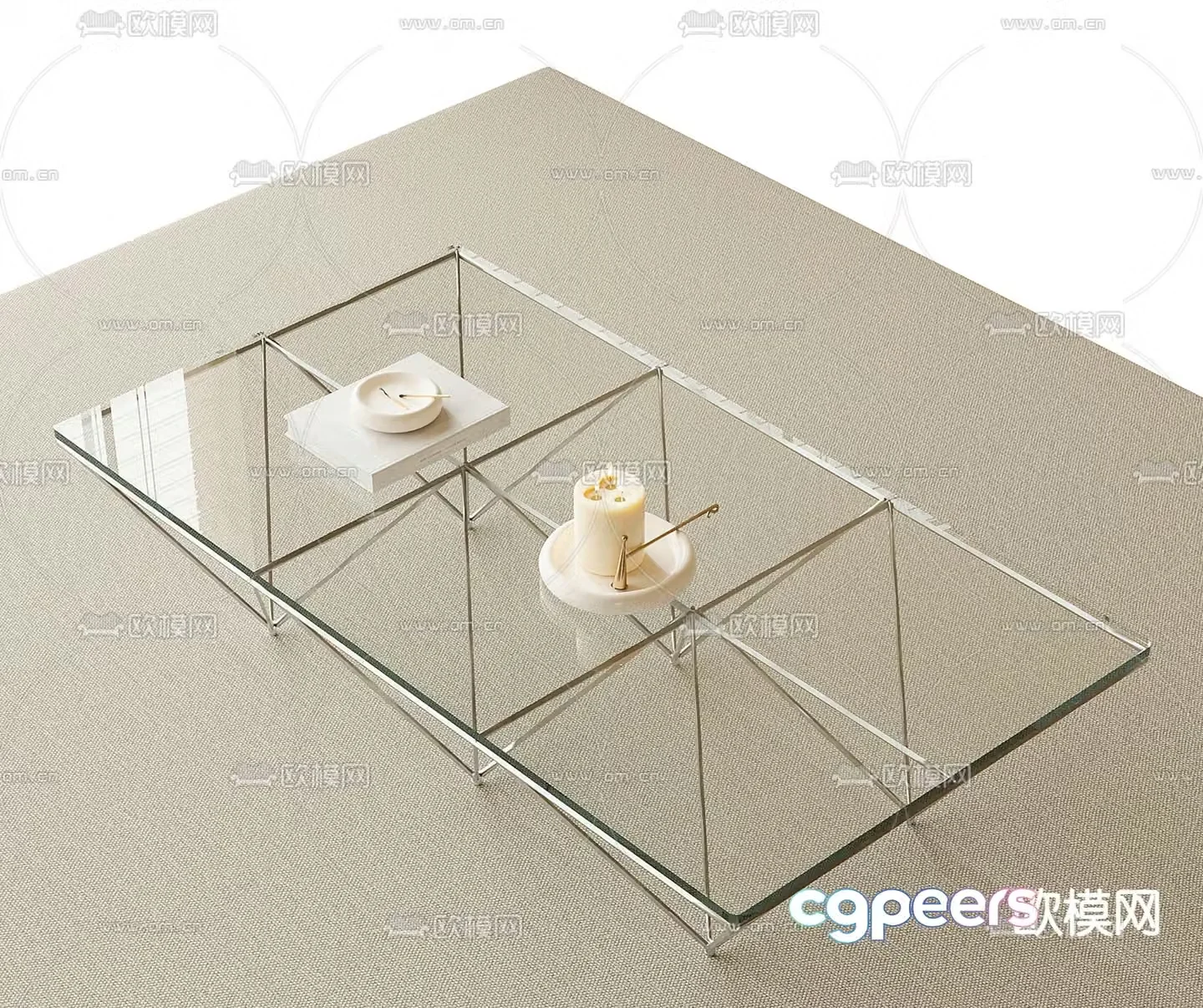 Glass coffee table 3d model