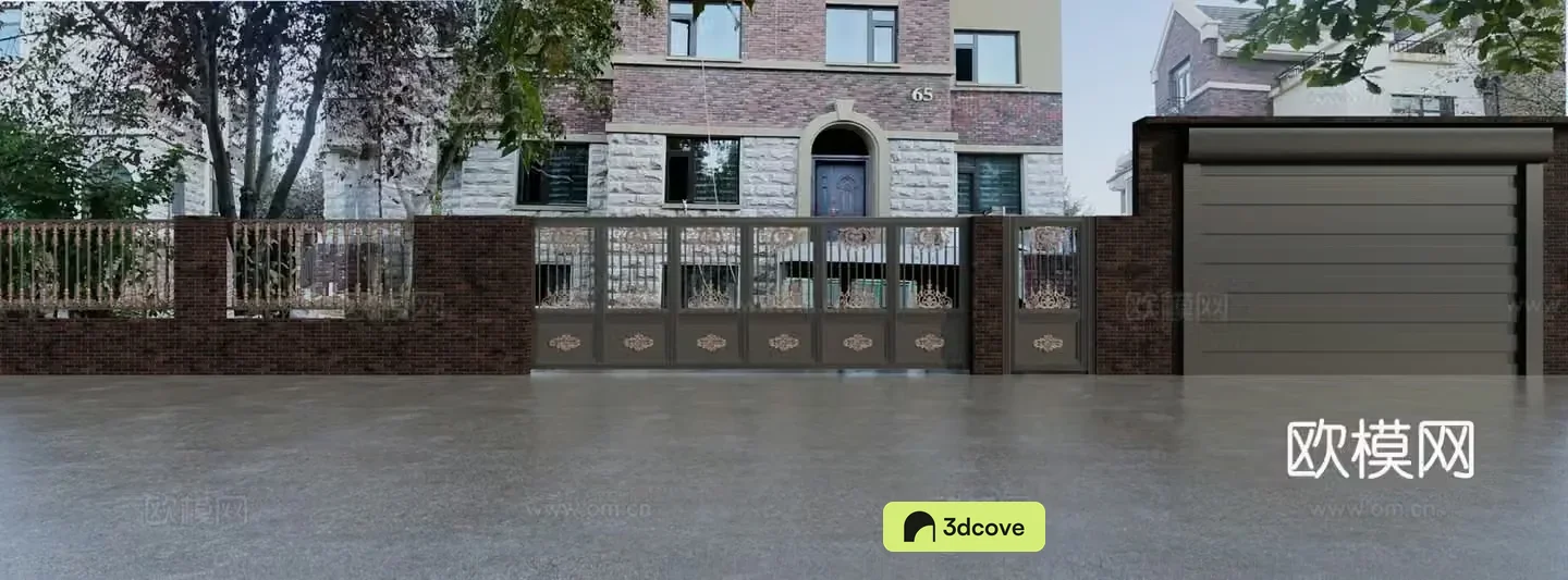 French villa railing courtyard gate railing