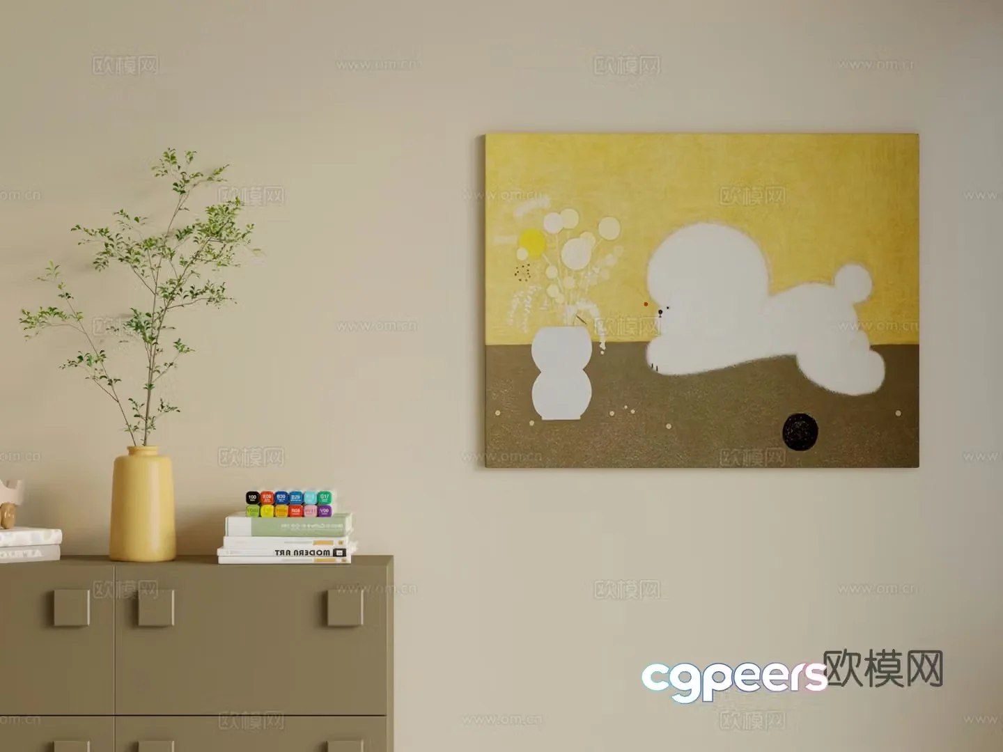 Modern children’s hanging painting 3d model