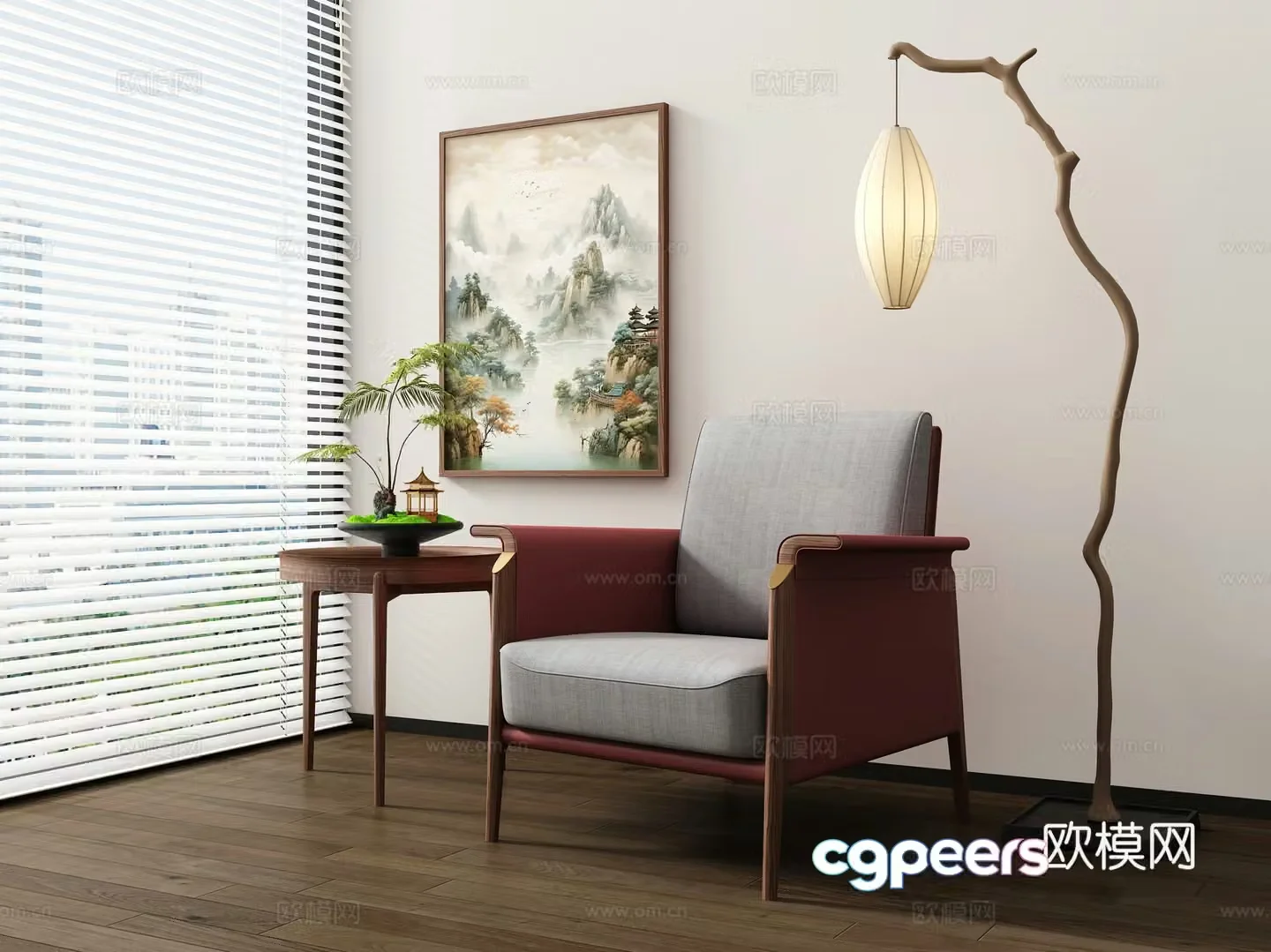New Chinese casual chair 3D model