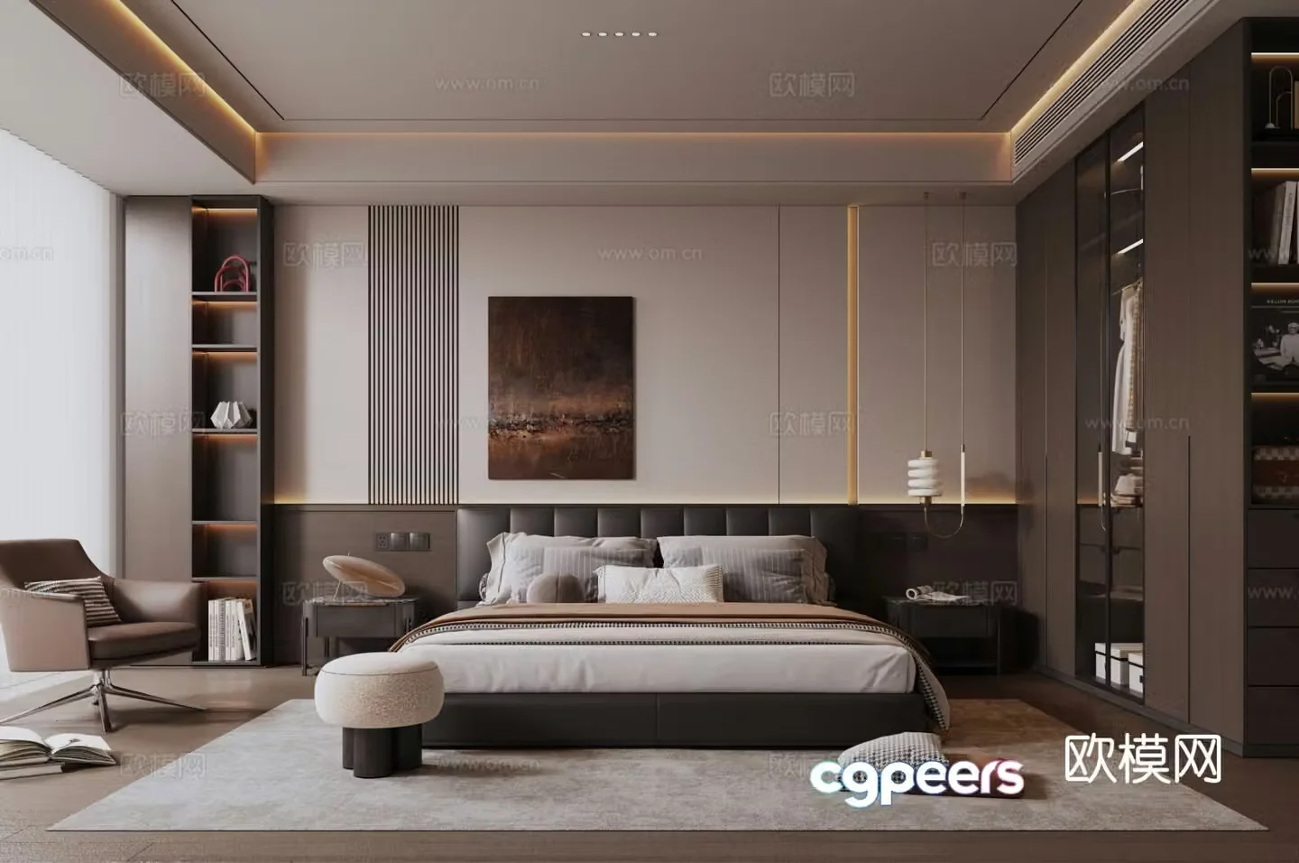 Italian home bedroom 3d model
