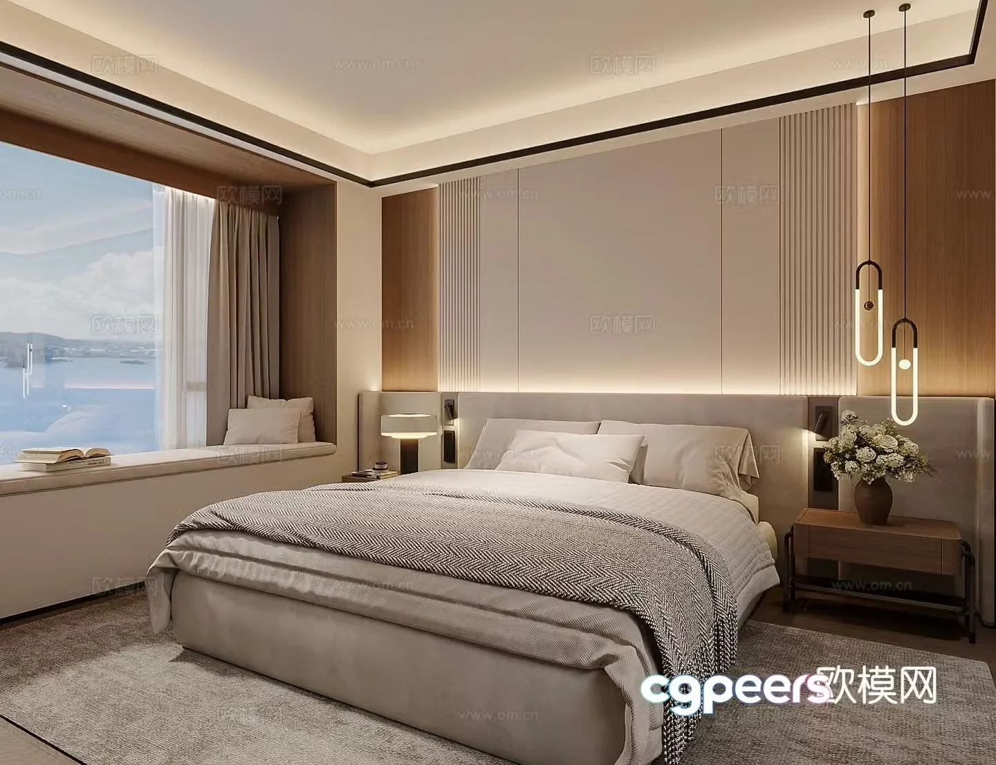 Italian style bedroom master bedroom 3d model