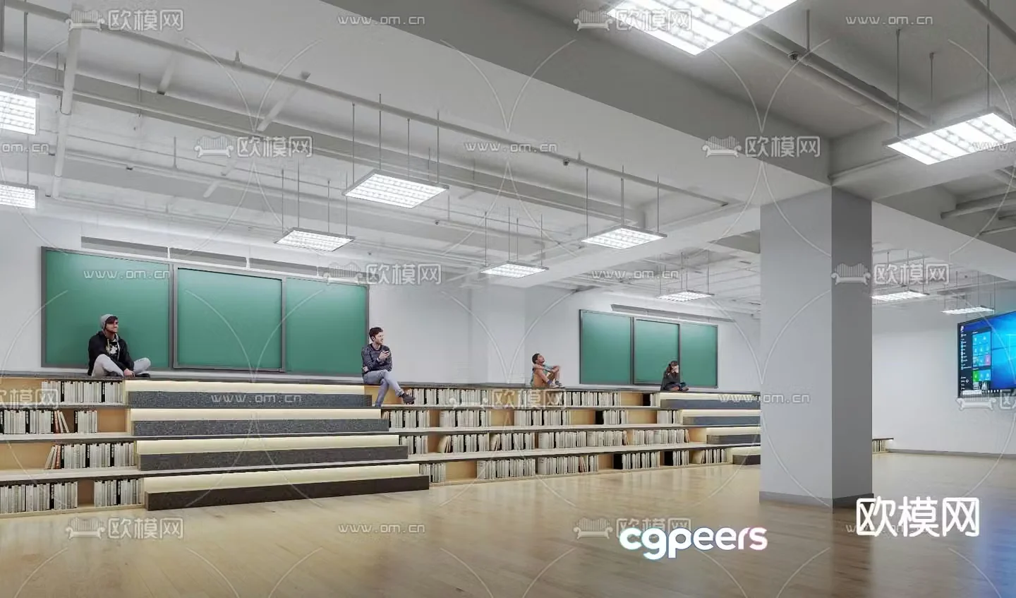 Modern ladder classroom 3d model
