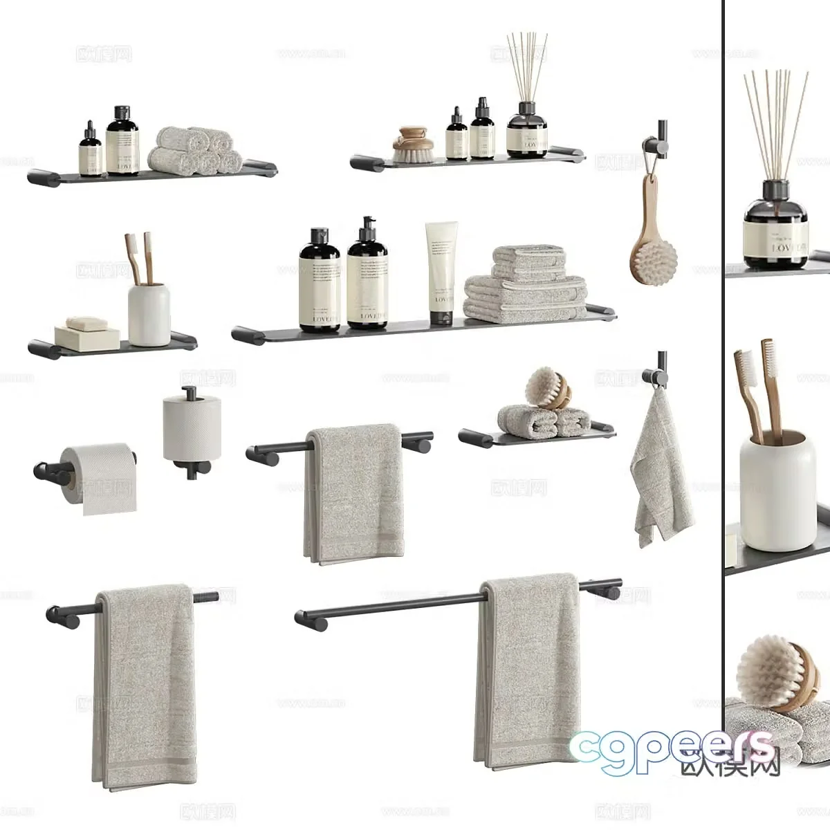 Modern bathroom supplies 3D model