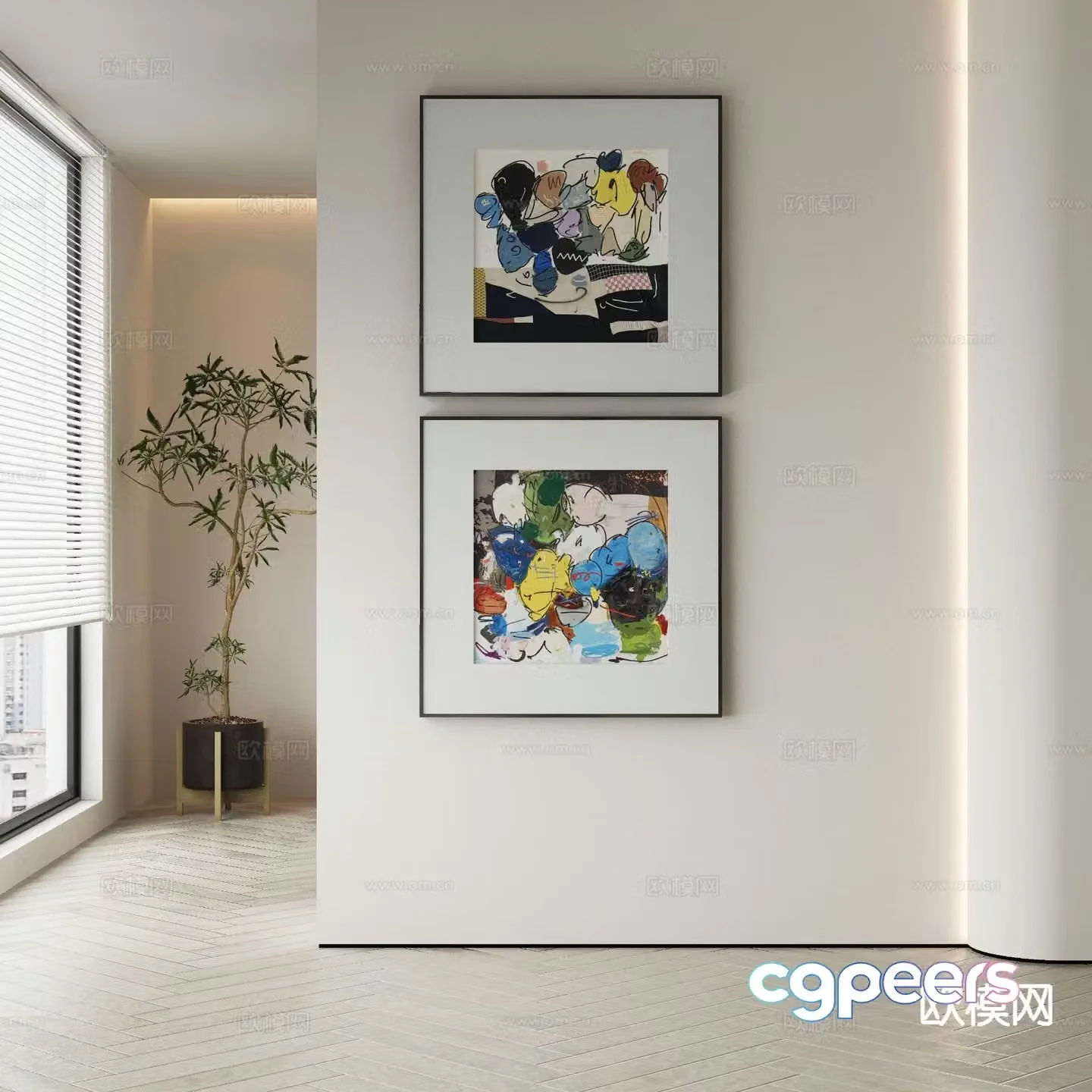 Decorative painting oil painting hanging painting 3d model