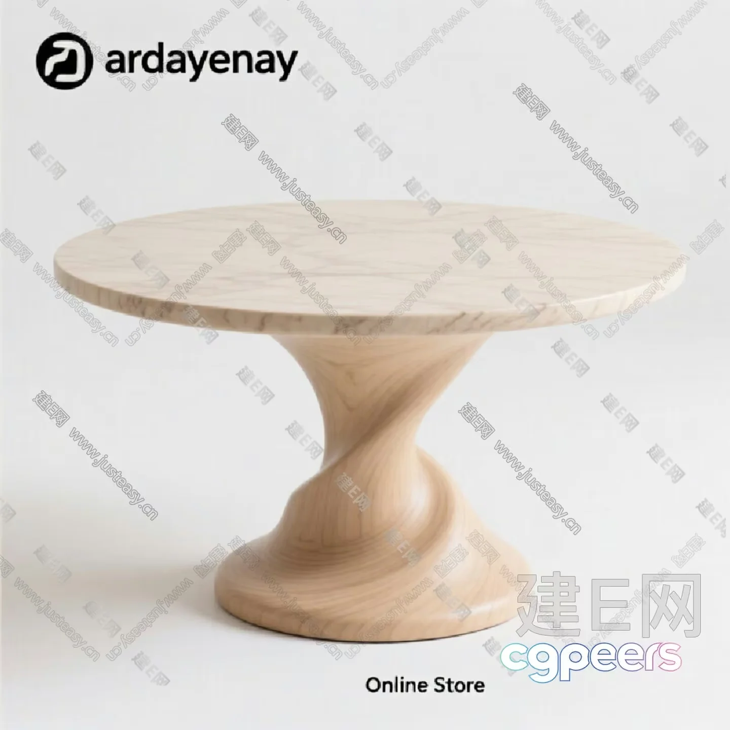 A Wooden Cake Stand 3D Model – 4666 – VRAY Render
