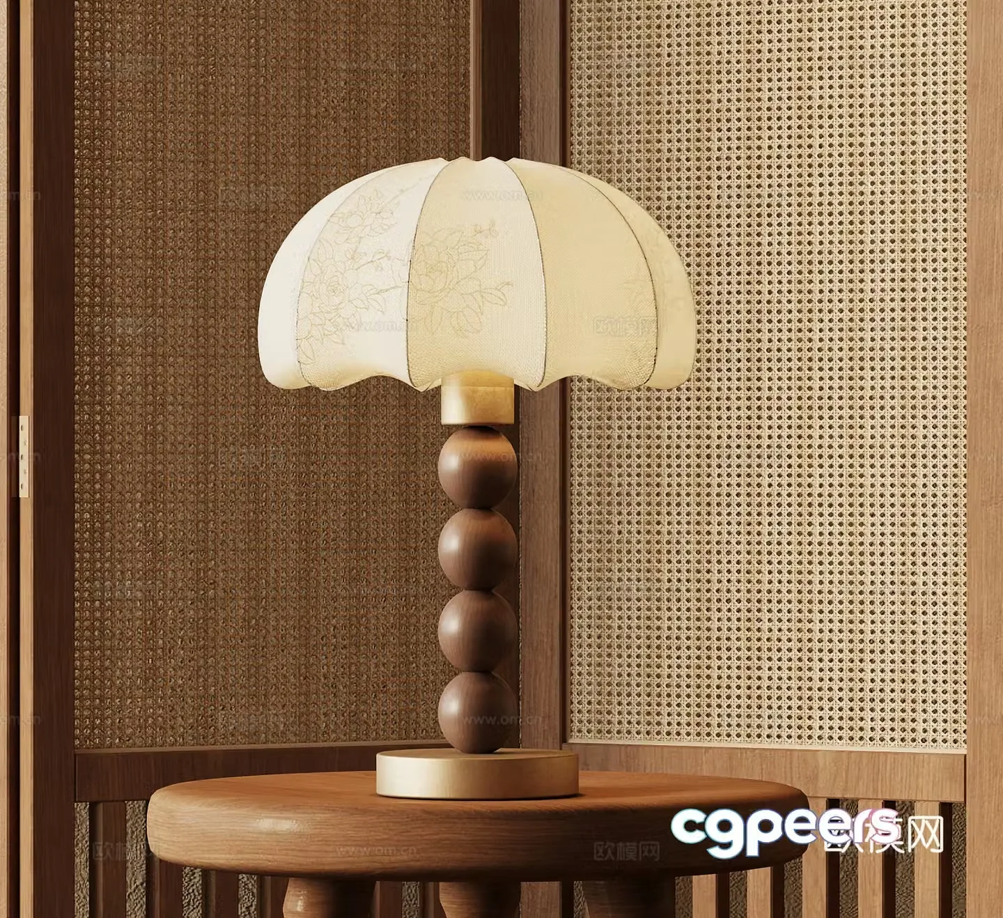 French medieval style table lamp 3d model