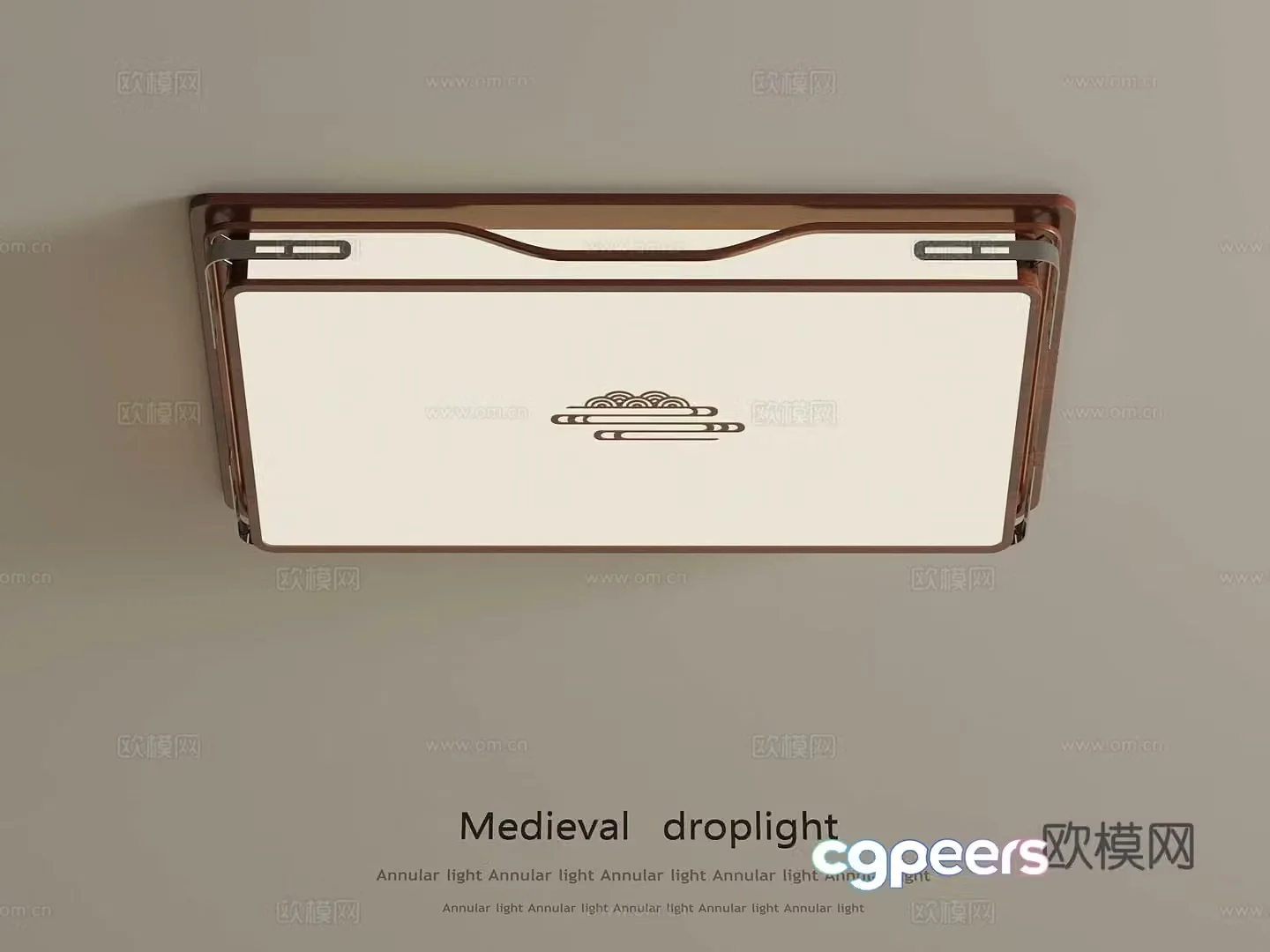 08 New Chinese Ceiling Light 3D Model