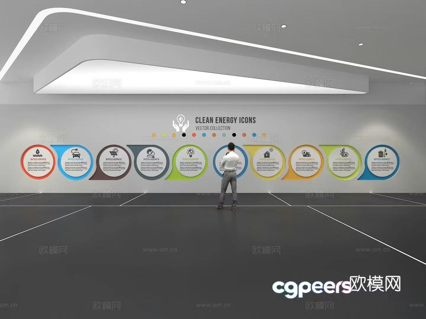 Cultural wall Corporate culture wall Education Theme wall Exhibition hall Campus culture Corridor 3D model