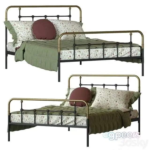 3ds Max Free – Metal bed Asper La redoute
