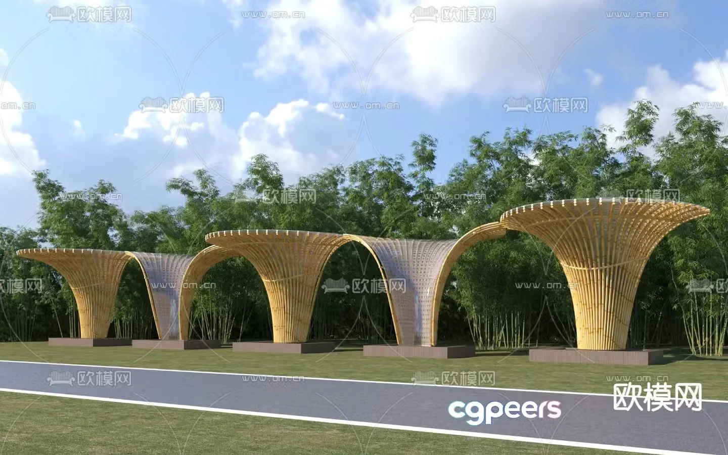Outdoor gantry special-shaped gantry 3D model