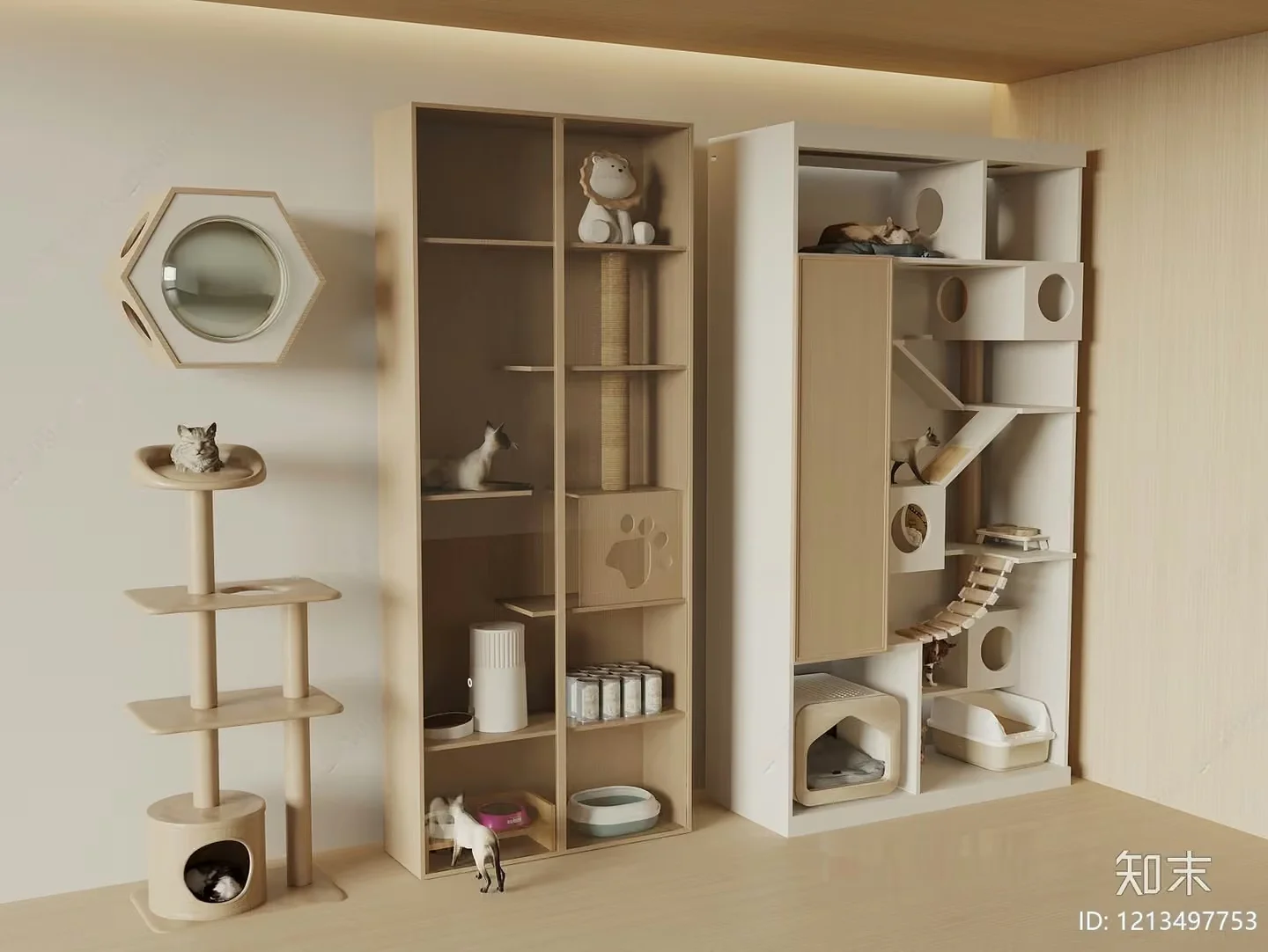 Cat Tree 3D Model – 16072 – VRAY Render