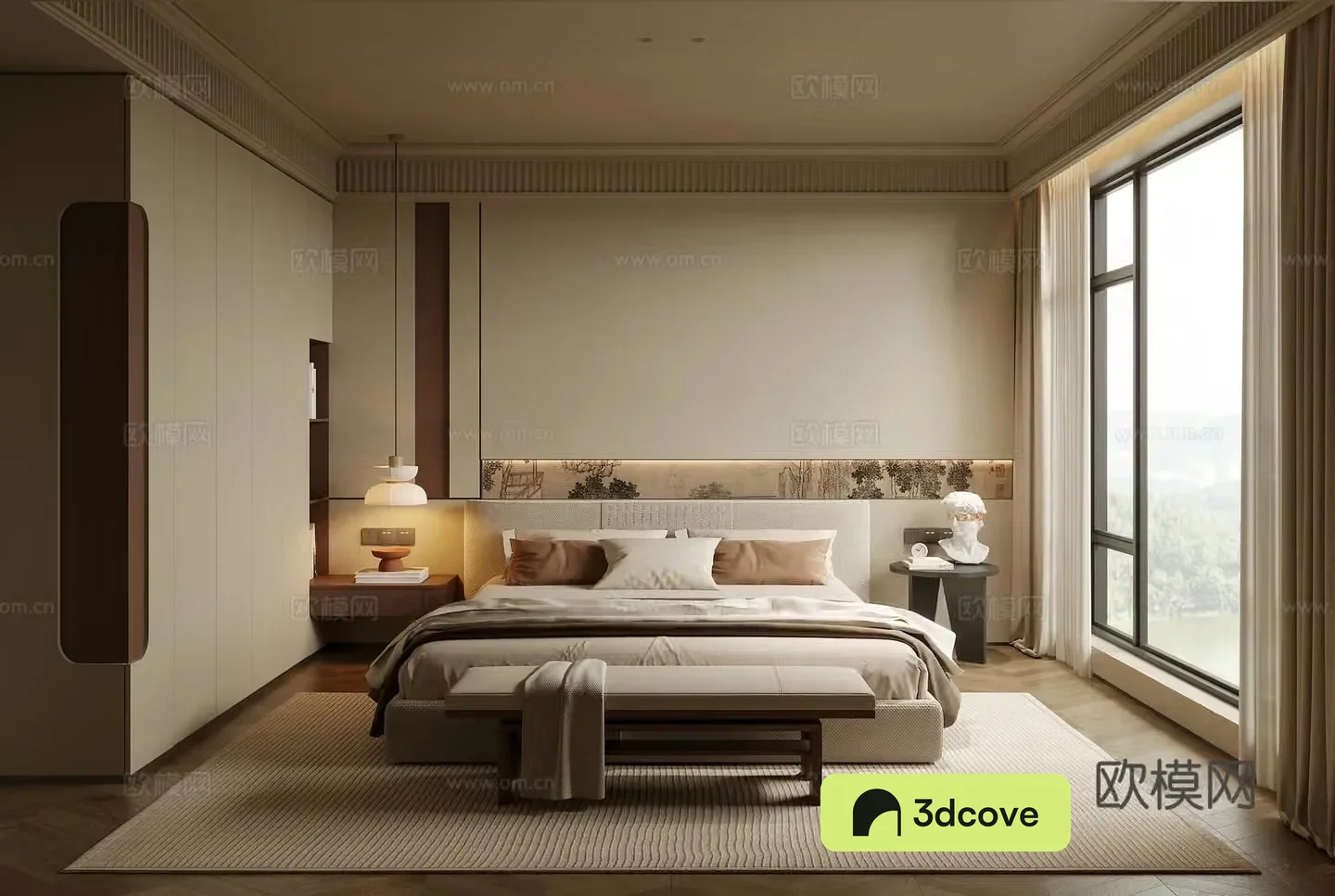 Middle-aged bedroom 3d model