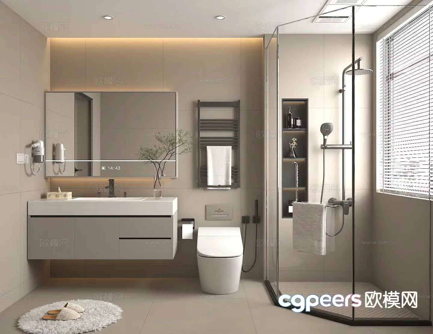 Modern bathroom bathroom 3d model