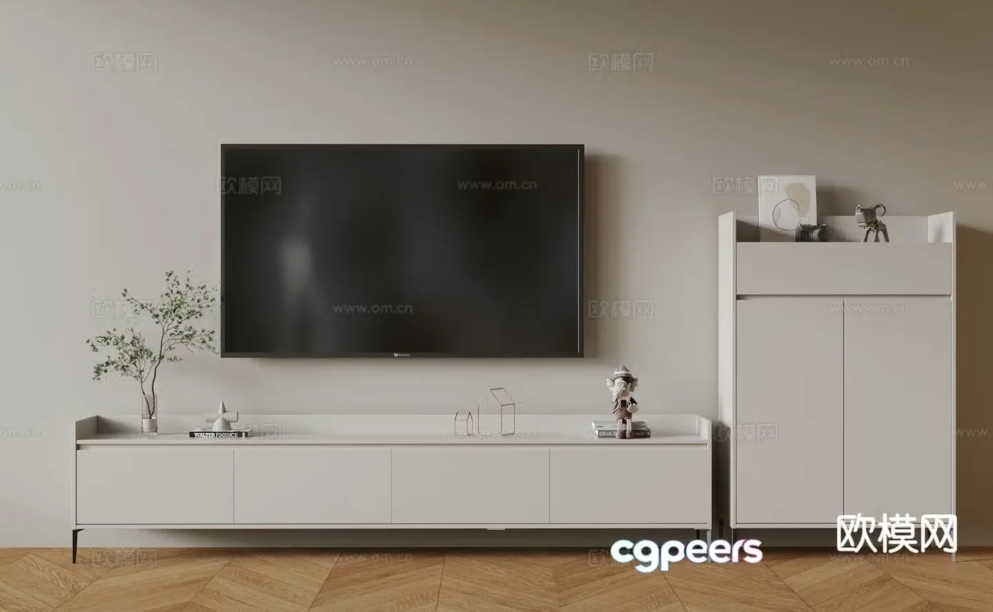Modern TV cabinet side cabinet 3d model