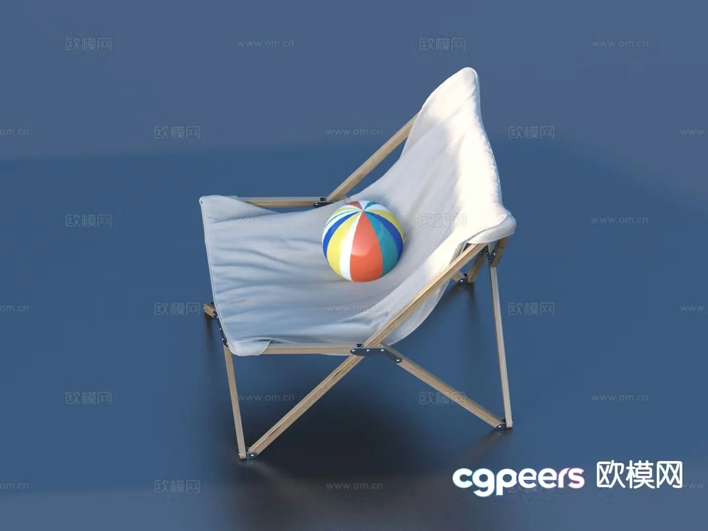 Recliner folding chair activity chair camping chair 3d model
