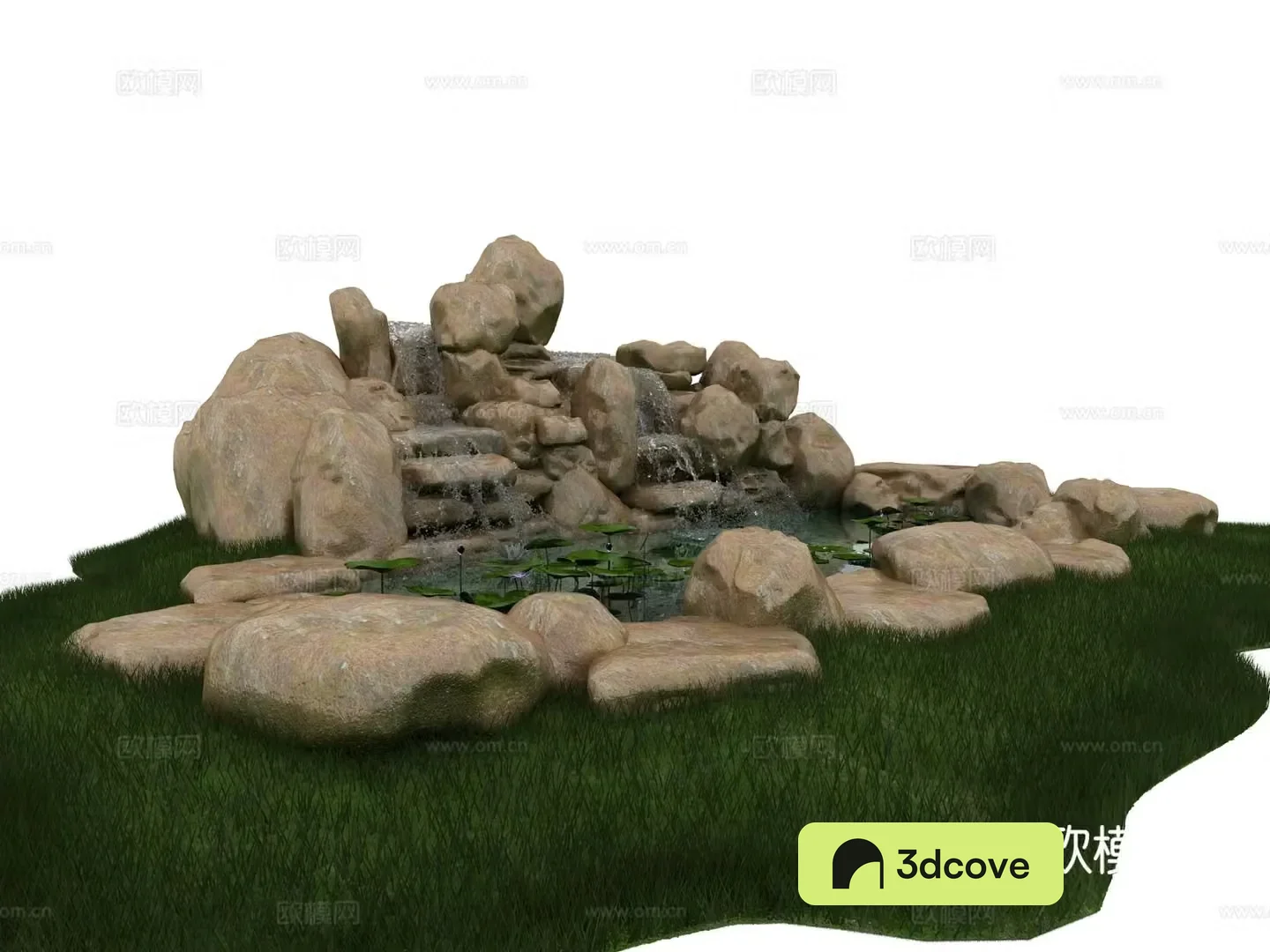 New Chinese style rockery stone flowing water lotus pond