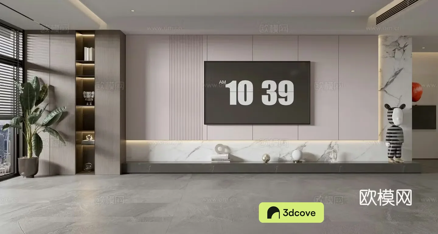 Light luxury TV background wall TV wall full wall TV cabinet