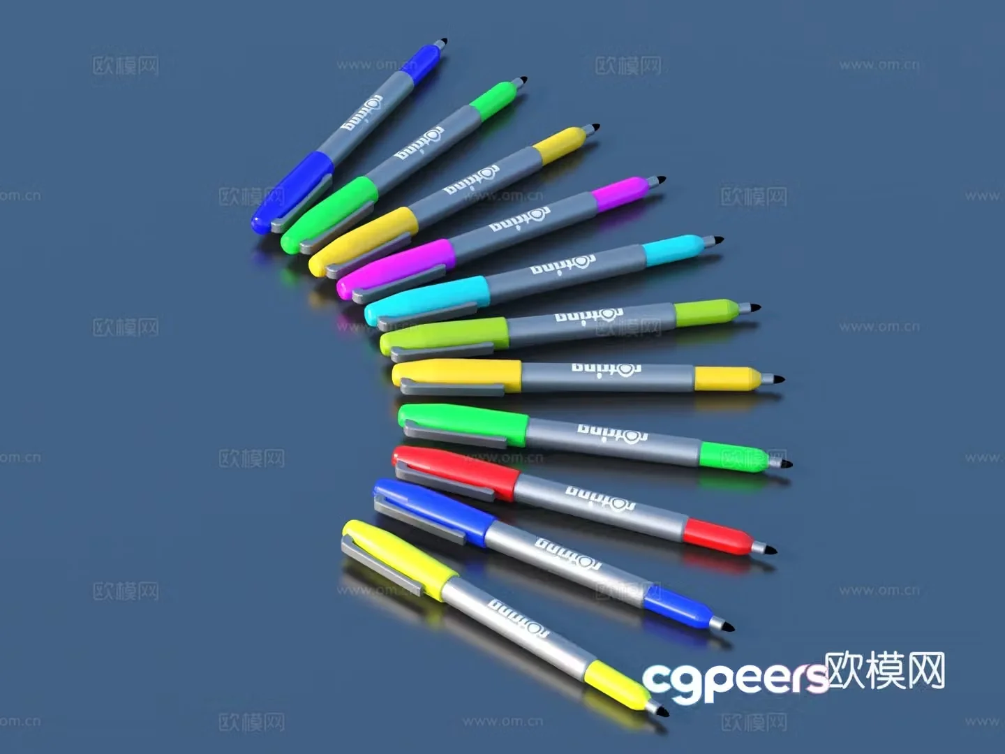 Pigment pen Various pens Painting brush Watercolor pen 3d model