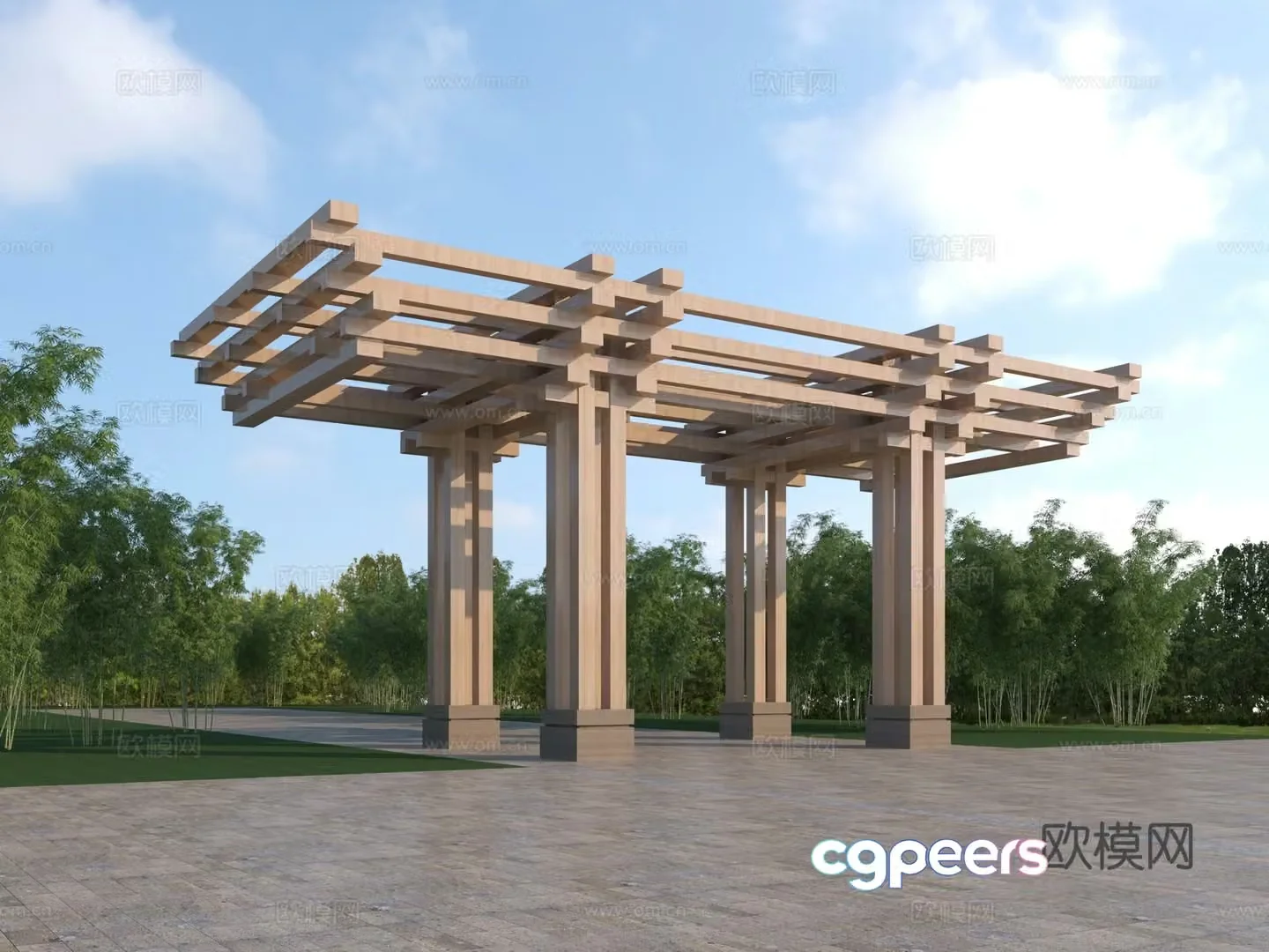 Modern entrance door 3d model
