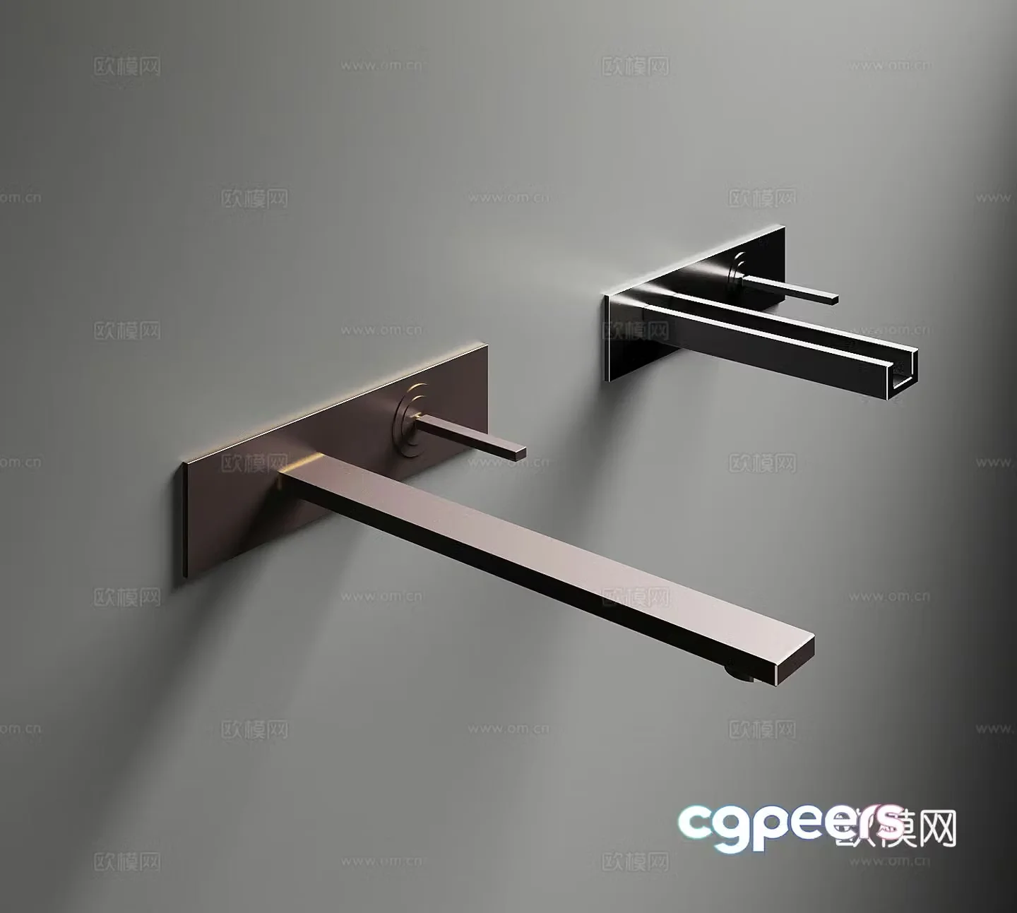 Modern wall drain faucet 3d model