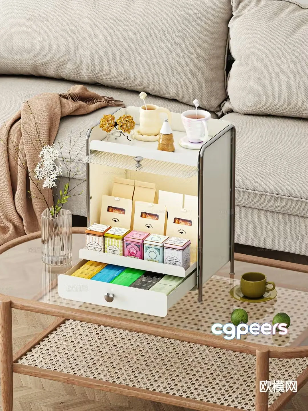 Nordic desktop storage rack snack rack 3d model