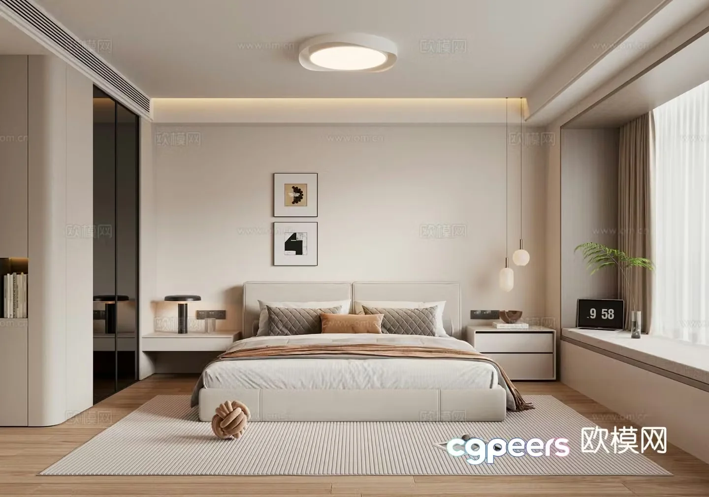 Cream style bedroom master bedroom 3d model
