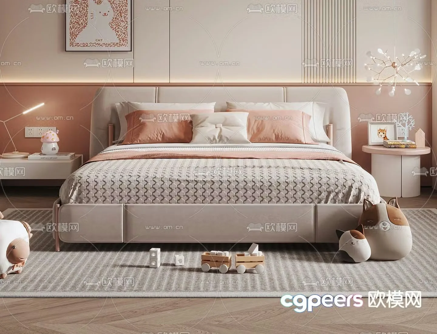 Modern children’s bed 3d model