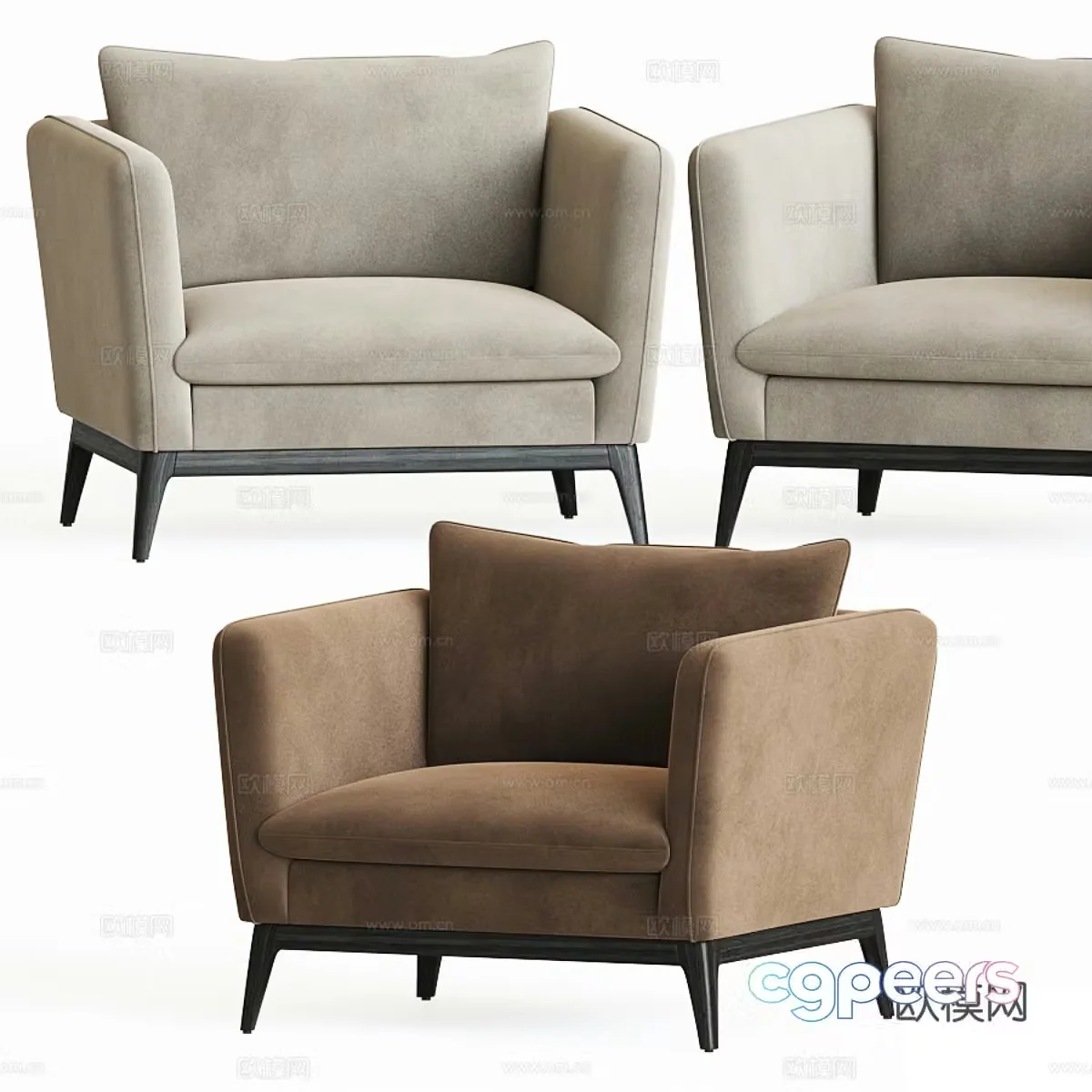 Modern Italian fabric armchair 3d model