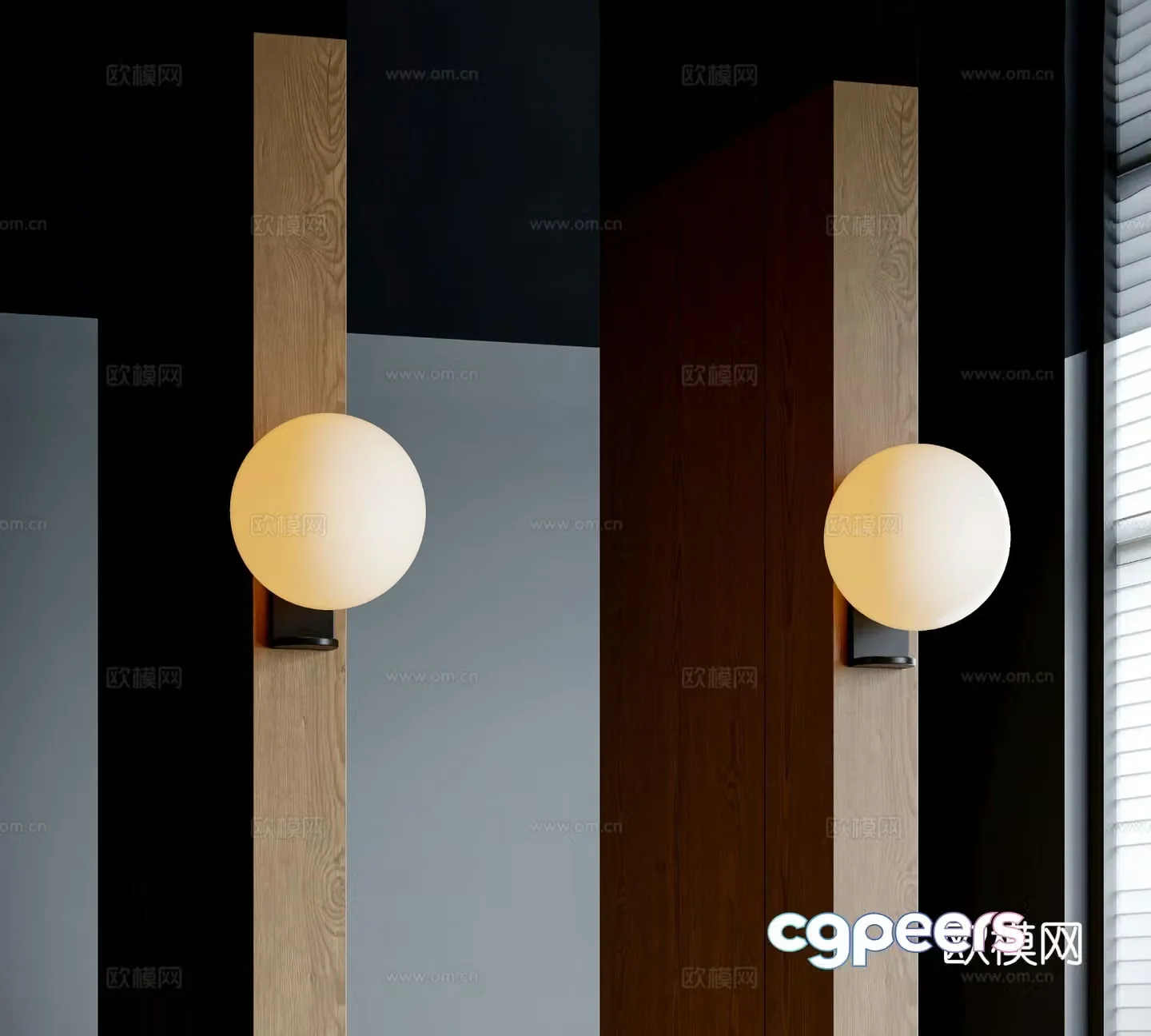 Simple wall lamp spherical wall lamp 3d model