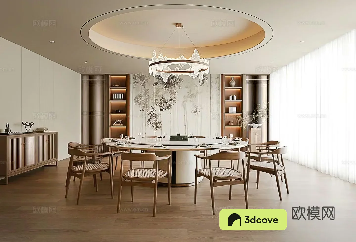New Chinese restaurant private room Club private room Song style Zen