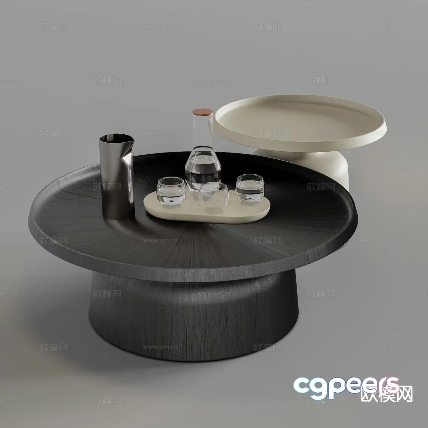 Modern double coffee table 3d model