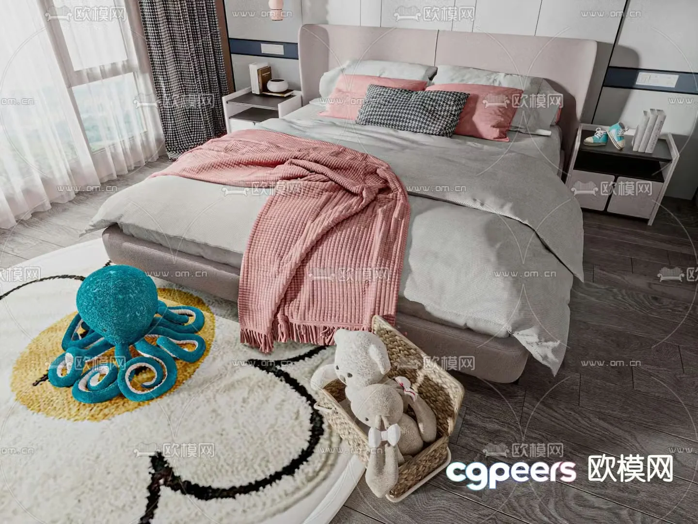 Modern children’s bed 3d model