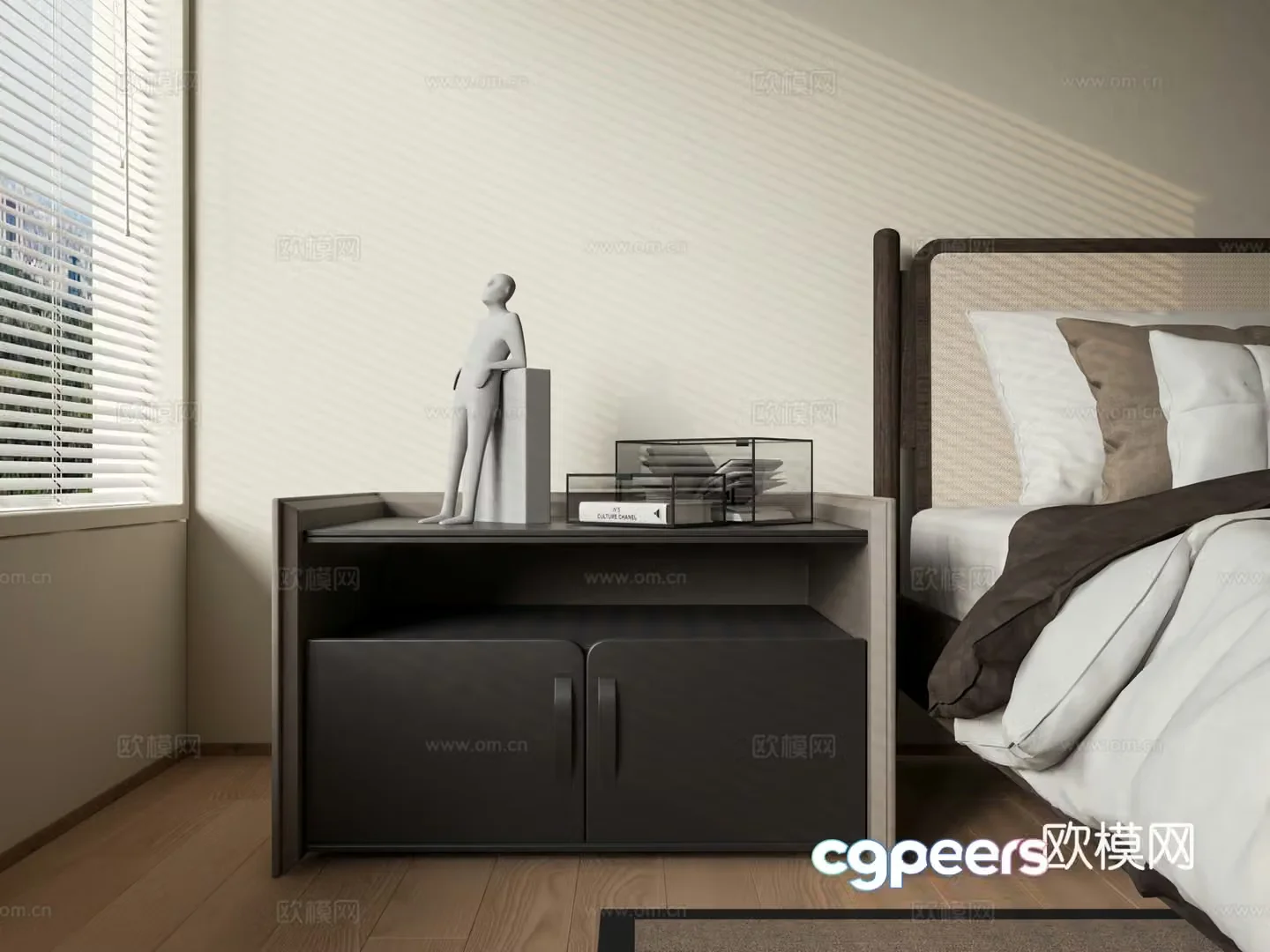 Modern style bedside table 3d model