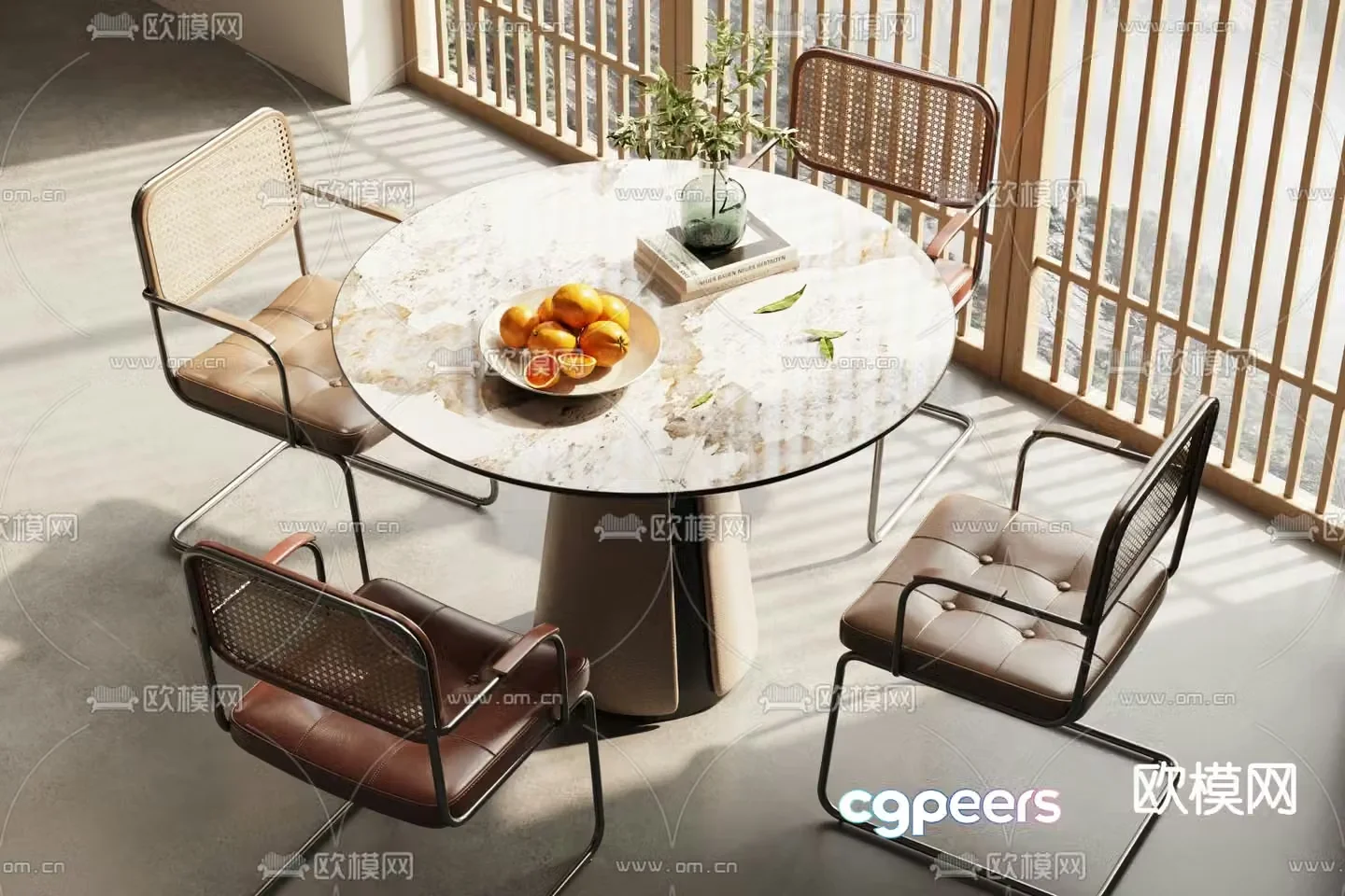 Leisure tables and chairs Negotiation tables and chairs Round table 3D model