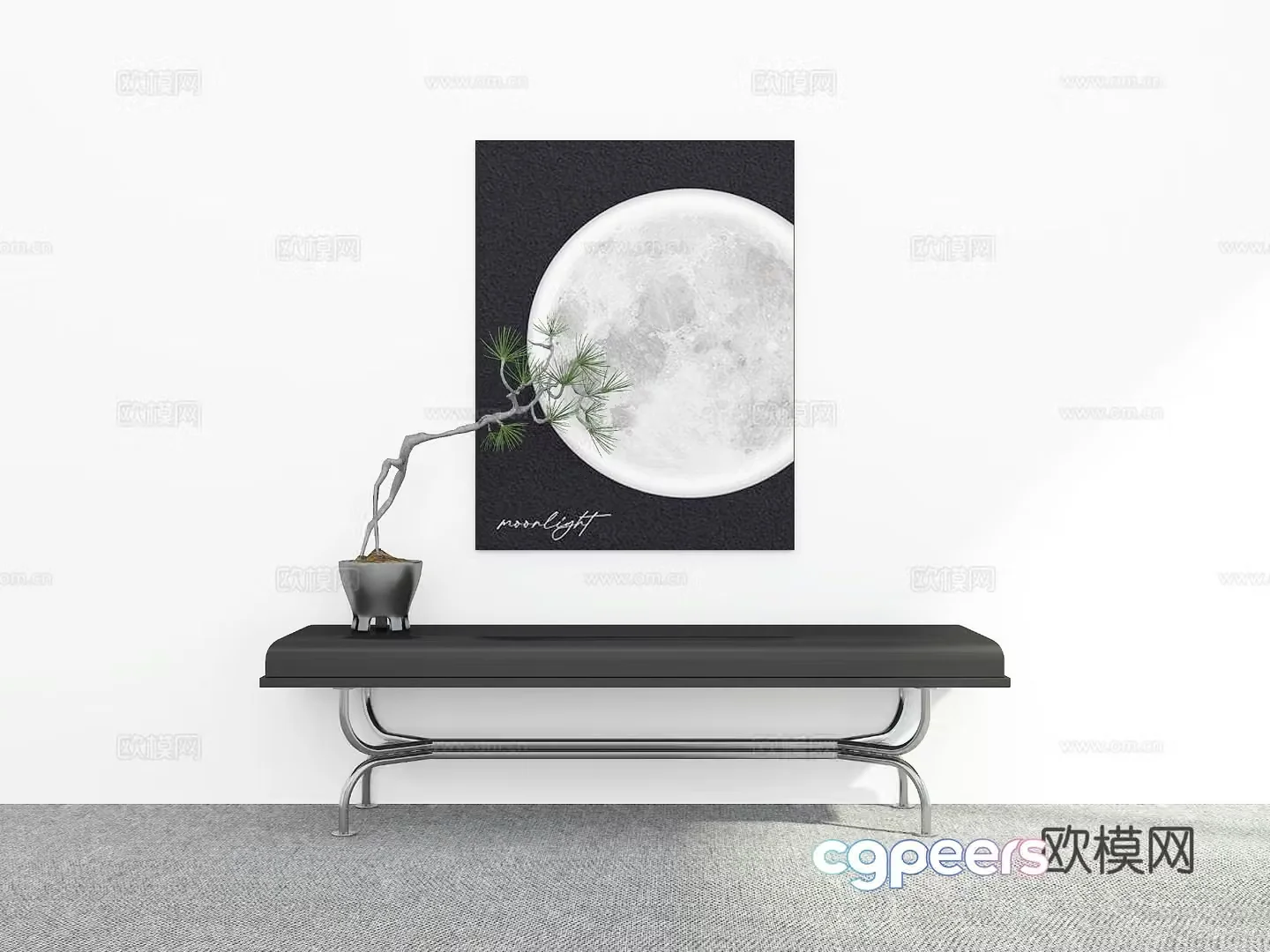 Modern stool bench shoe changing stool 3d model