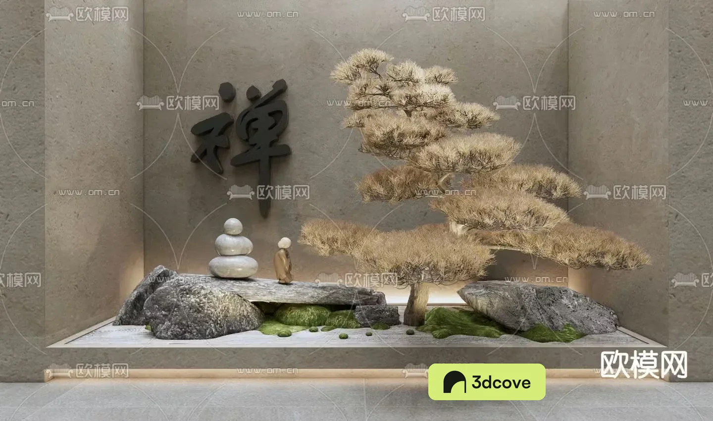 New Chinese style pine garden sketch
