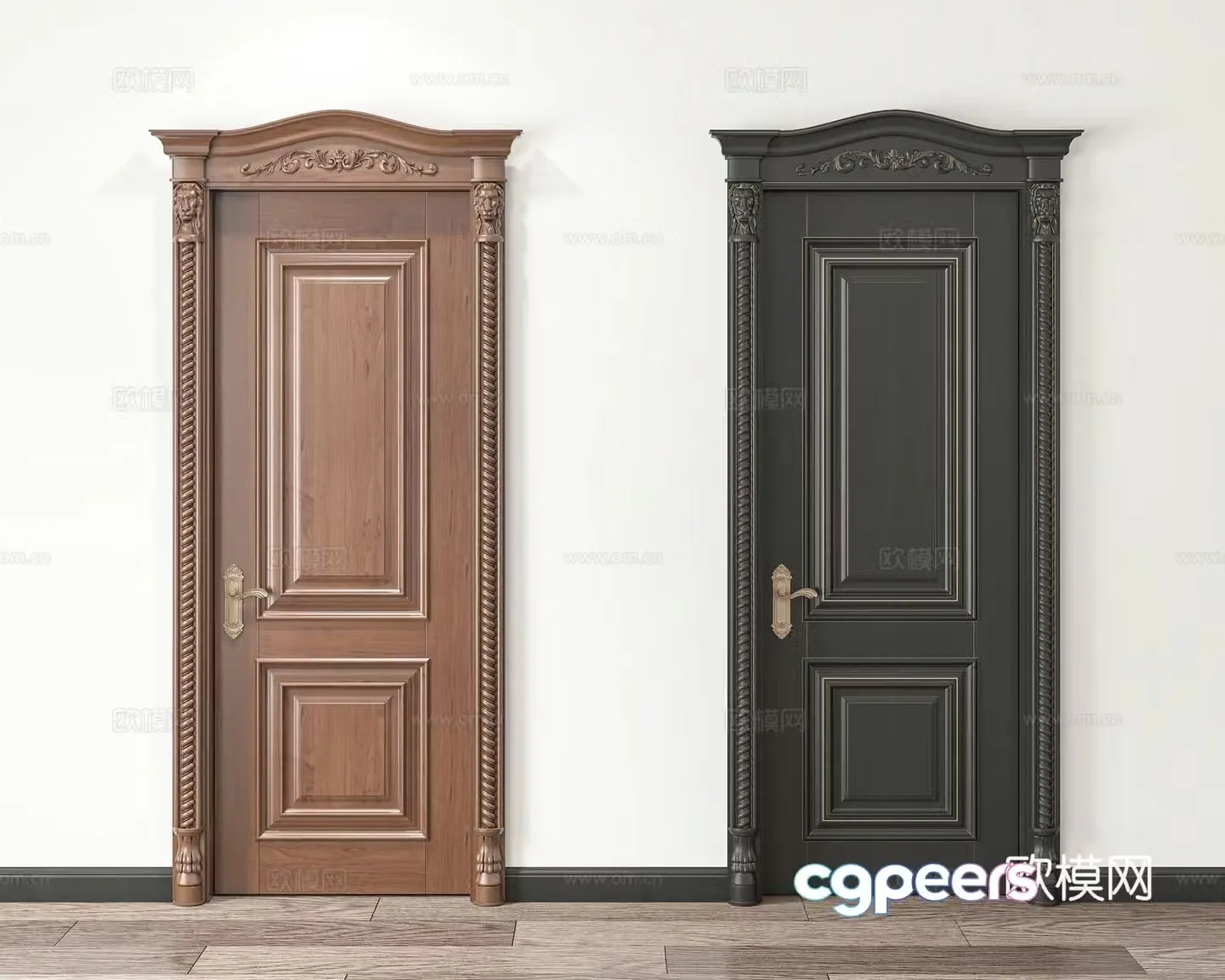 Wooden door 3d model
